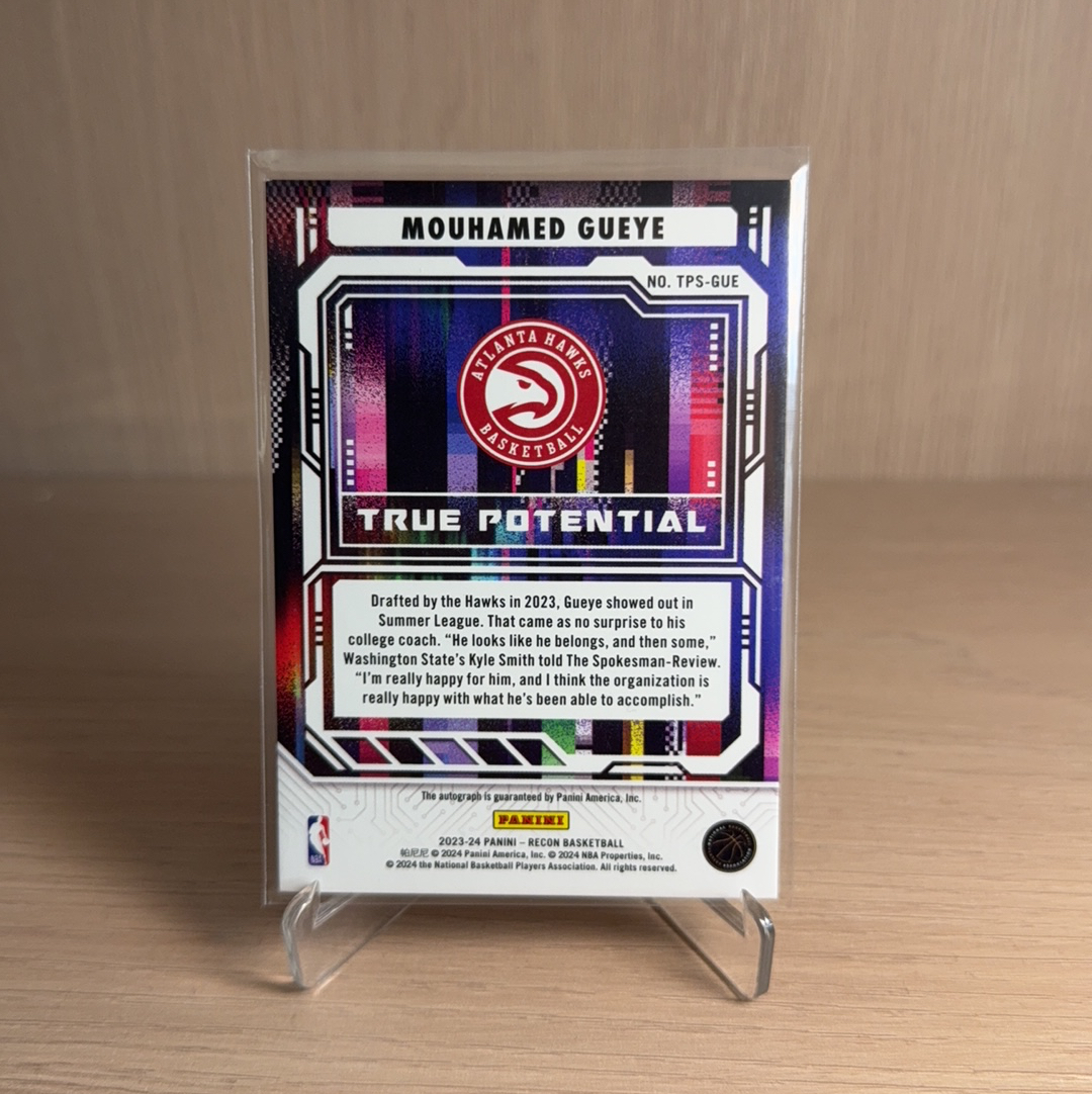 2023-24 Panini Recon Mouhamed Gueye RC RECON系列 老鹰 新秀 RC 穆罕默德 盖伊 /99编 签字 贴签 名宿 特卡 卡品如图 值得收藏!!【免费代卖】