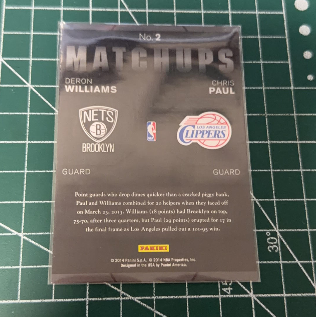 2014-15 Panini Americana Chris Paul S.p.a.克里斯保罗 CP3 德隆威廉姆斯 双人 对位 精美选图 闪卡特卡 十年老卡 绝版卡 稀有大比例