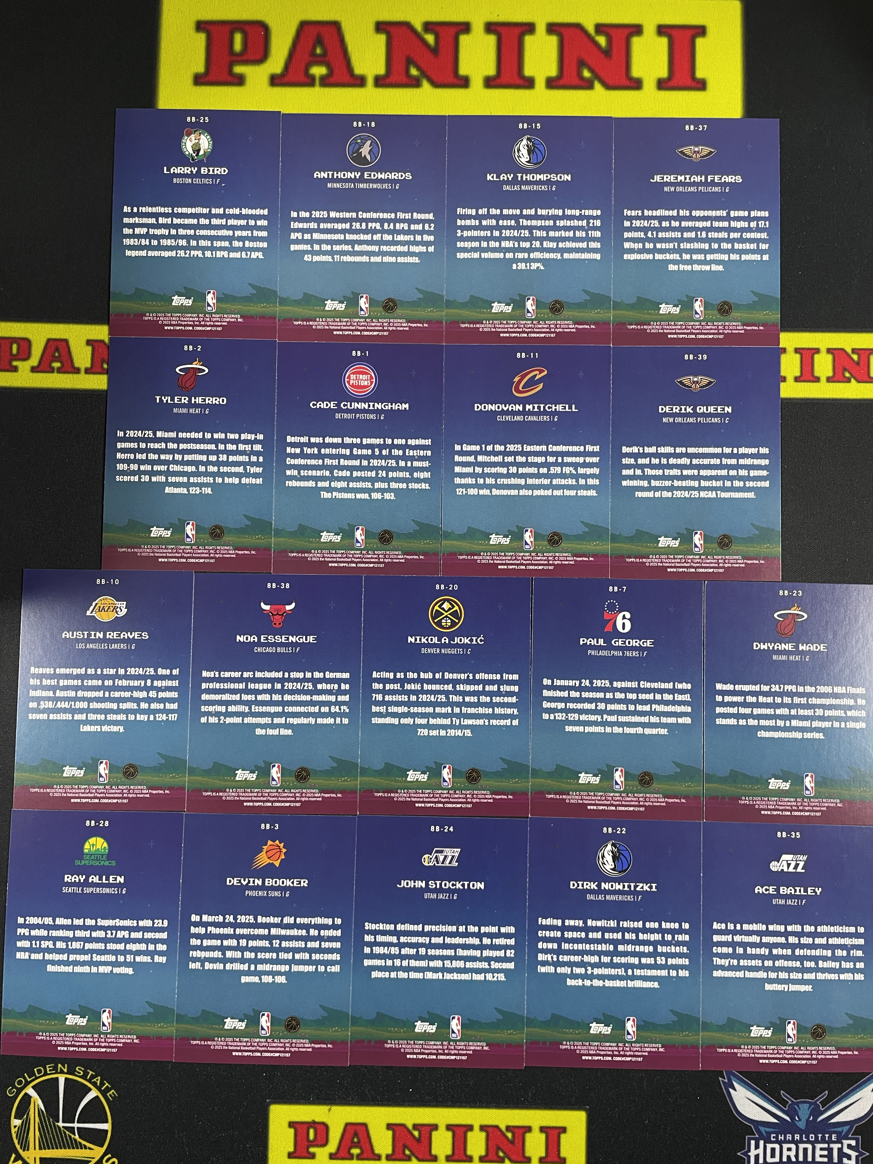 【皮成仙拍卖 统一手续费6%】 2025 TOPPS 安东尼爱德华兹 拉里伯德 德文布克 坎宁安 诺维斯基 韦德 奥斯汀里弗斯 雷阿伦 等 特卡 一图打包【只发顺丰】白白123