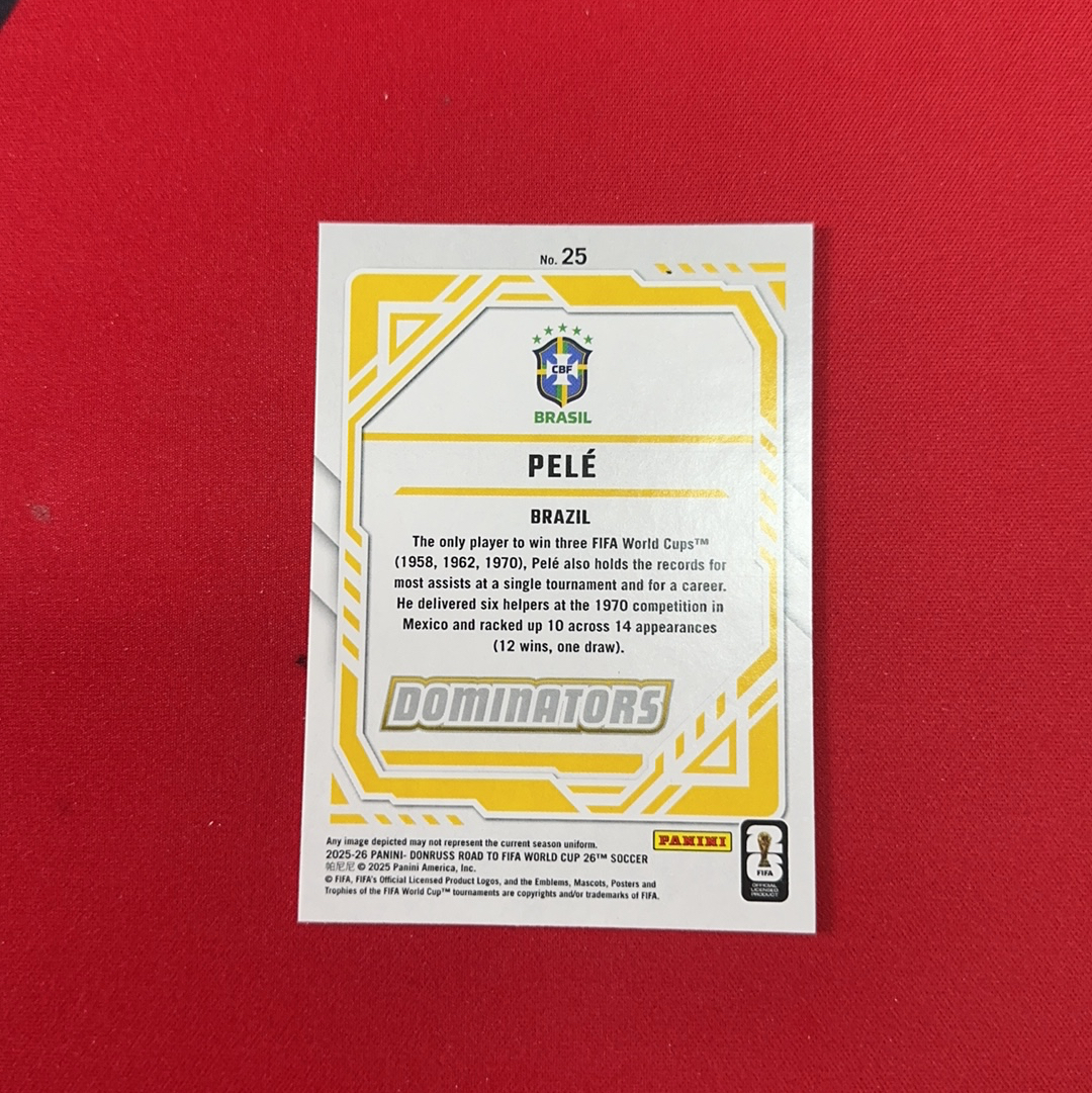 【四喜代拍】2025-26 Panini Donruss 世界杯 杜蕾斯 Pele 贝利 巴西 球王 1 DOMINATORS特卡 卡品如图(polo)