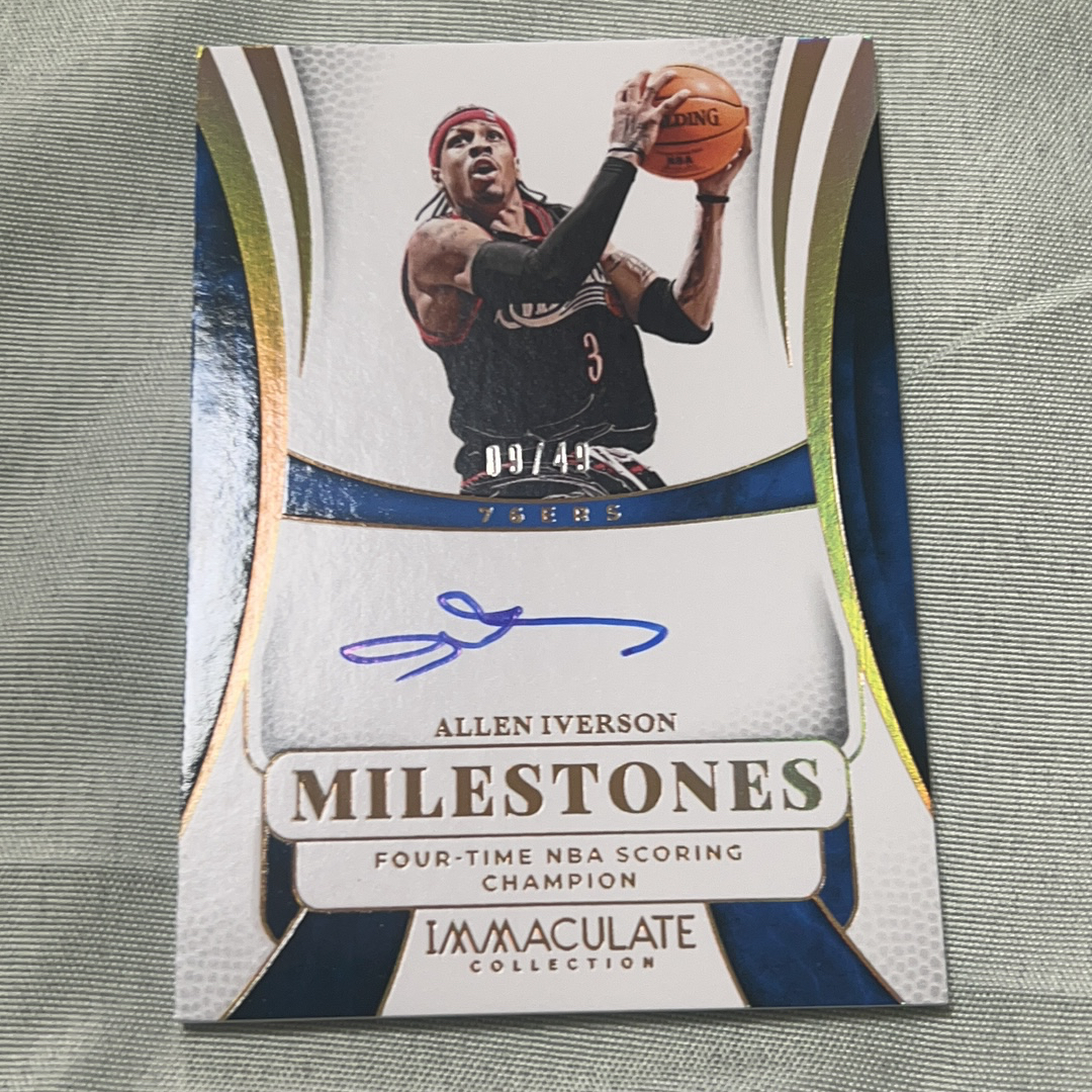 2024-25 Panini Immaculate Allen Iverson 阿伦 艾弗森 答案 09/49编 签字 卡签 里程碑 IMM 76人 篮球 瑕疵如图
