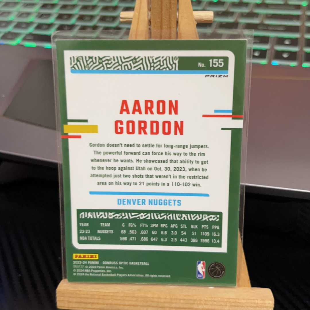 2023-24 Panini Donruss Aaron Gordon 阿隆 戈登 掘金 折射 粉折 杜蕾斯 optic op 卡品如图 凑图必备 值得收藏