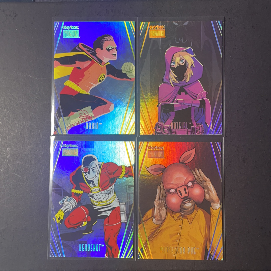 2025 SkyBox DC Universe Metal Batman 罗宾 死亡射手 猪面教授 蝙蝠女孩 Skybox精选折射特卡4张打包 2025 Skybox DC Metal元年蝙蝠侠系列