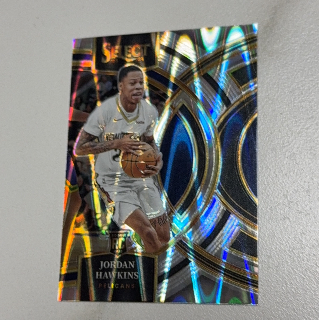 2023-24 Panini Select Jordan Hawkins RC 鹈鹕 新秀 乔丹 霍金斯 二级 银熔岩折 银折 文班亚马同届 专收必备 胖虎队友