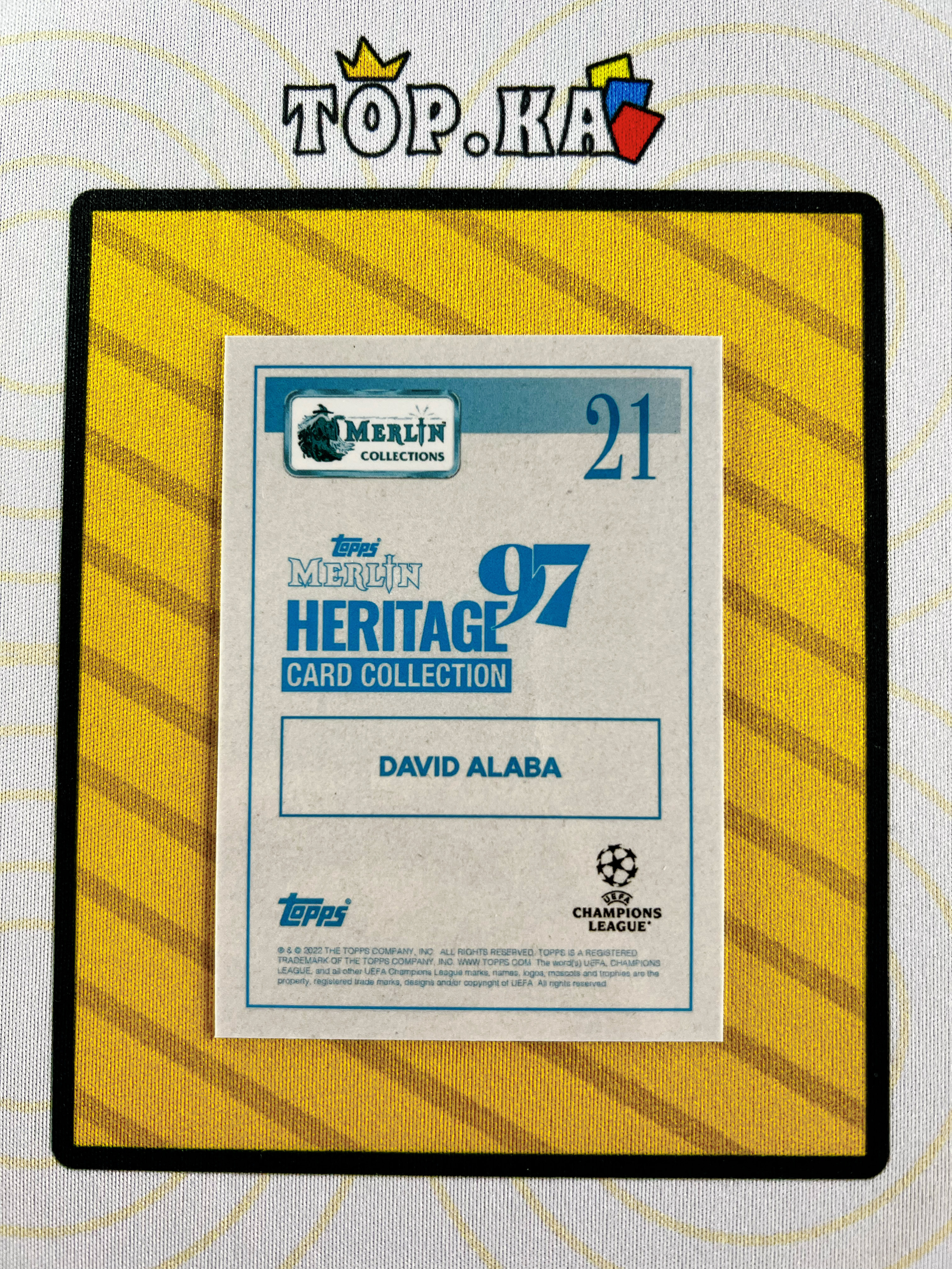 【顶尖卡社】2022 Topps Merlin chrome David Alaba 欧冠 梅林 皇马 皇家马德里 奥地利 刘星 阿拉巴 定妆照 75/99编 签字 详情看描述 卡品如图【梦游】