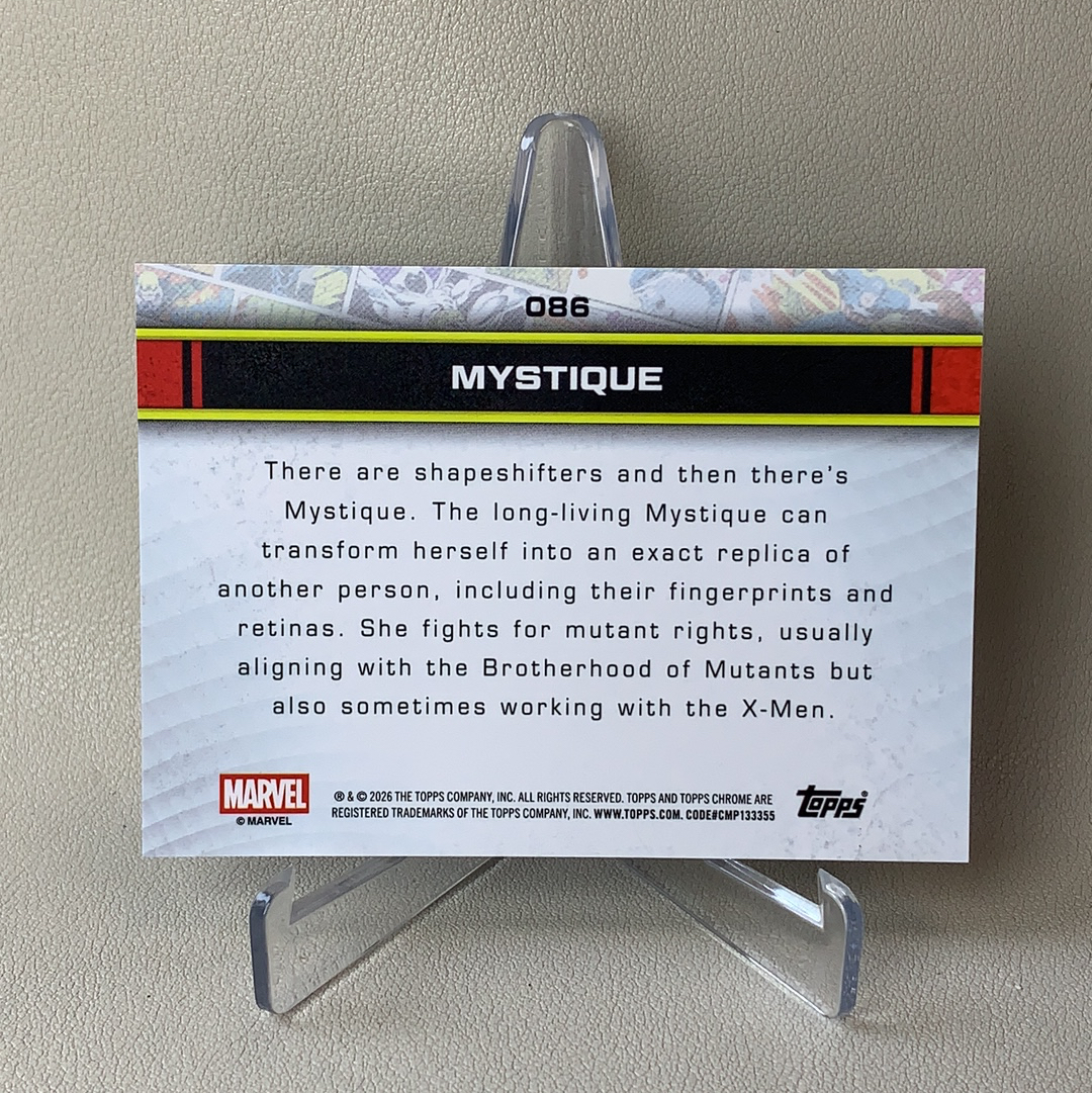 2026 Topps Marvel (MCU) Comics Chrome 漫威TC Mystique 魔形女 108/399编 蜘蛛网折 折射 品相如图 凑套必备 佑哥