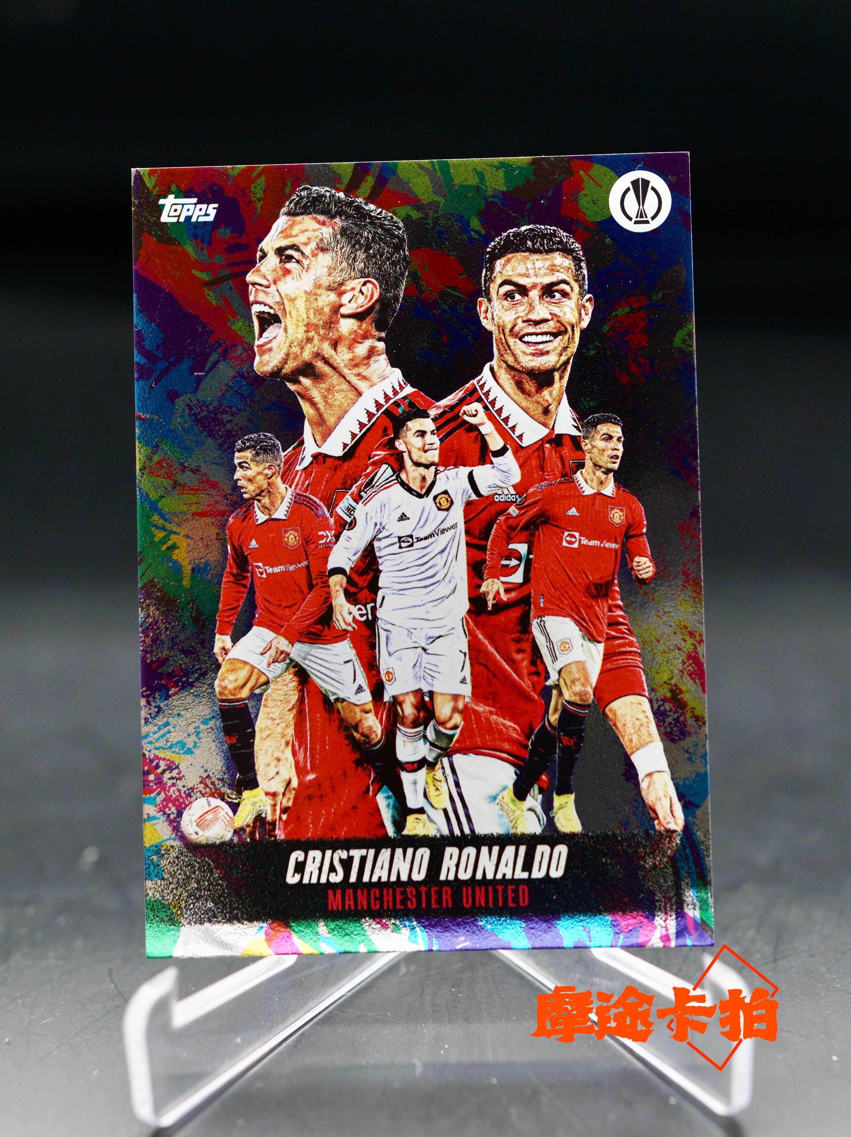 2022 Topps Chrome Cristiano Ronaldo C罗 欧联杯 曼联 五头特卡 凑套 实卡超美 收藏必备 【摩途卡拍】柿茄2