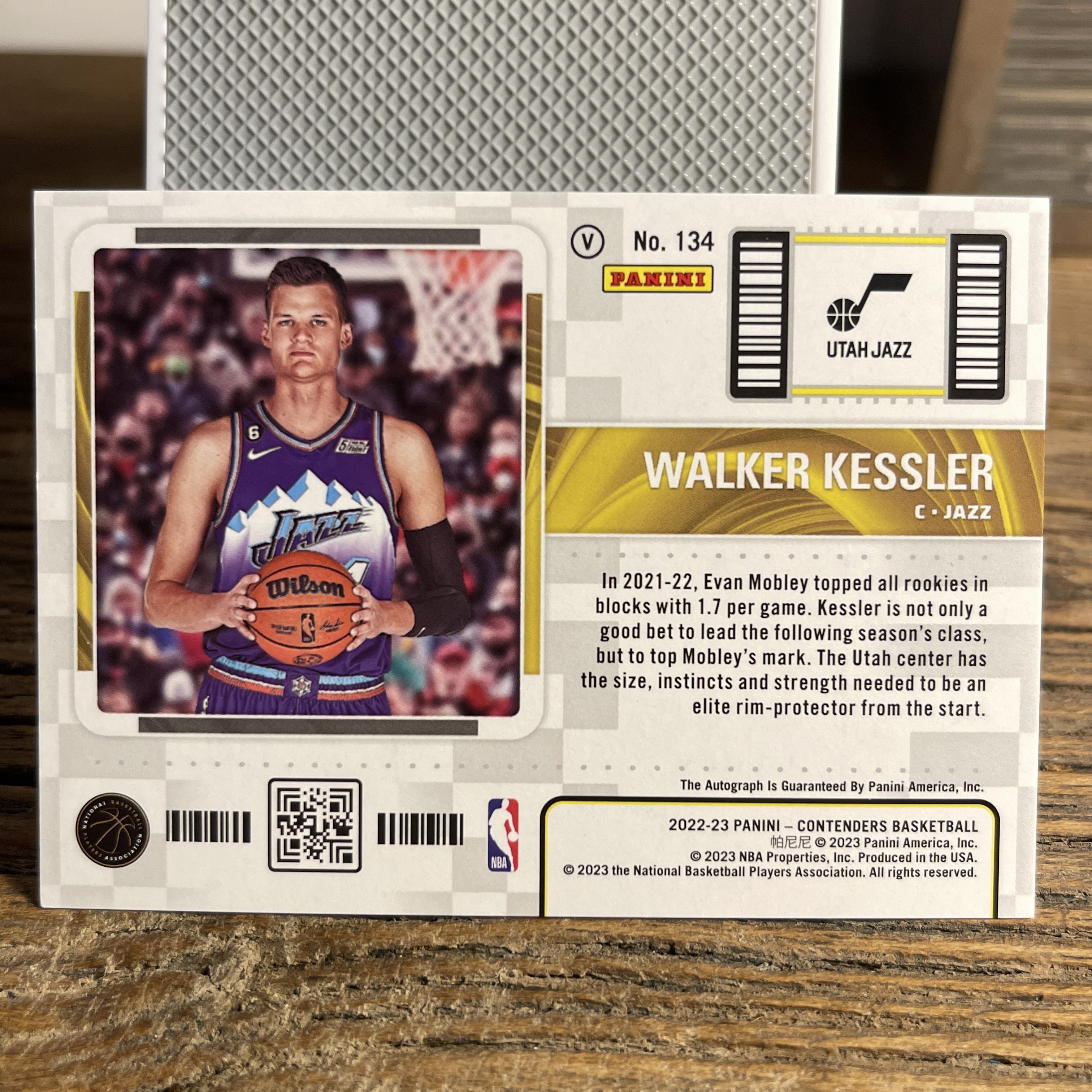 2022-23 Panini Contenders Walker Kessler RC 球票爵士新秀年RC沃克凯