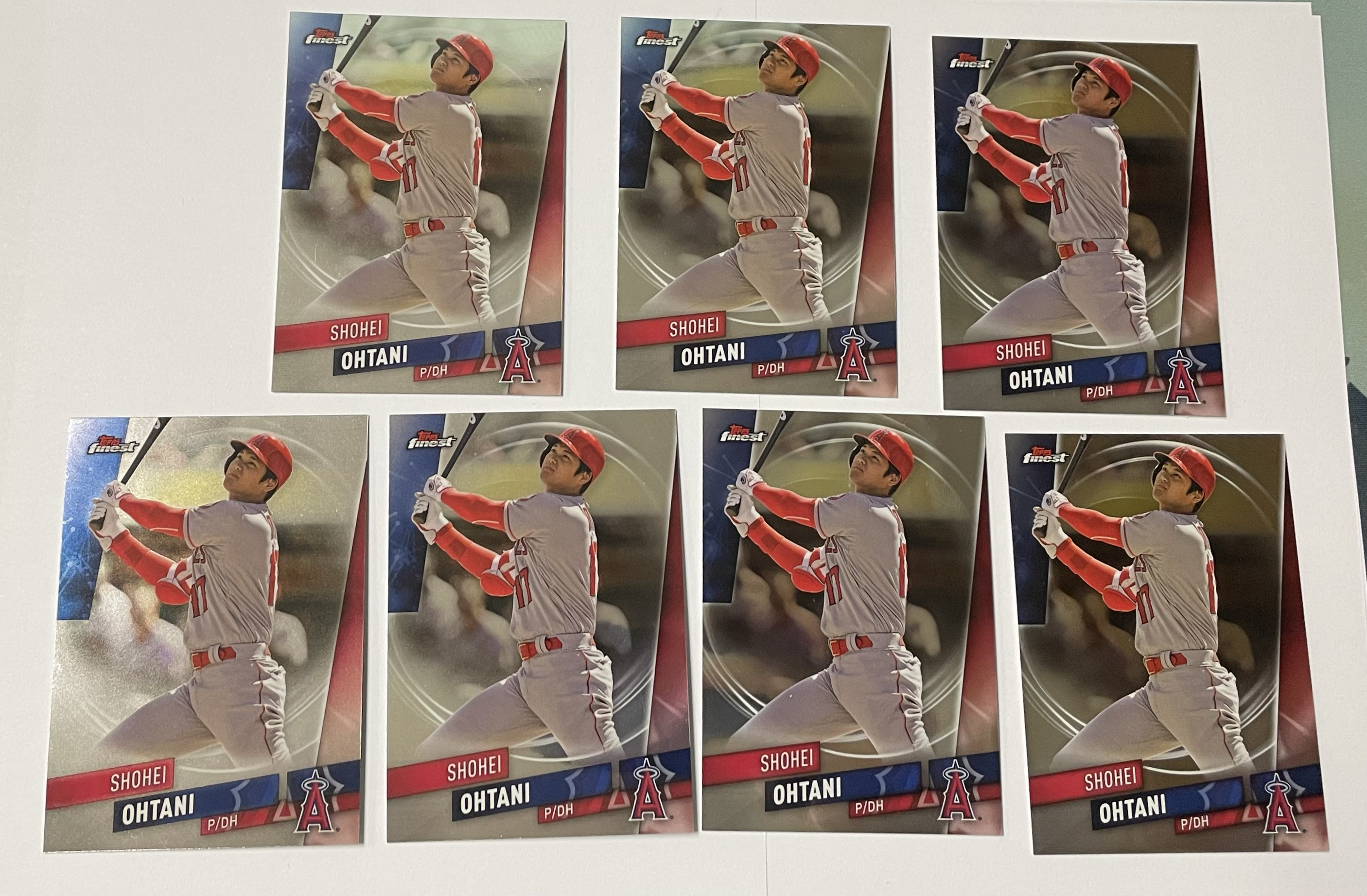 2019 Topps Finest Shohei Ohtani 洛杉矶天使 大谷翔平 新秀次年 Base 七张一起 Lot7 某张瑕疵如图