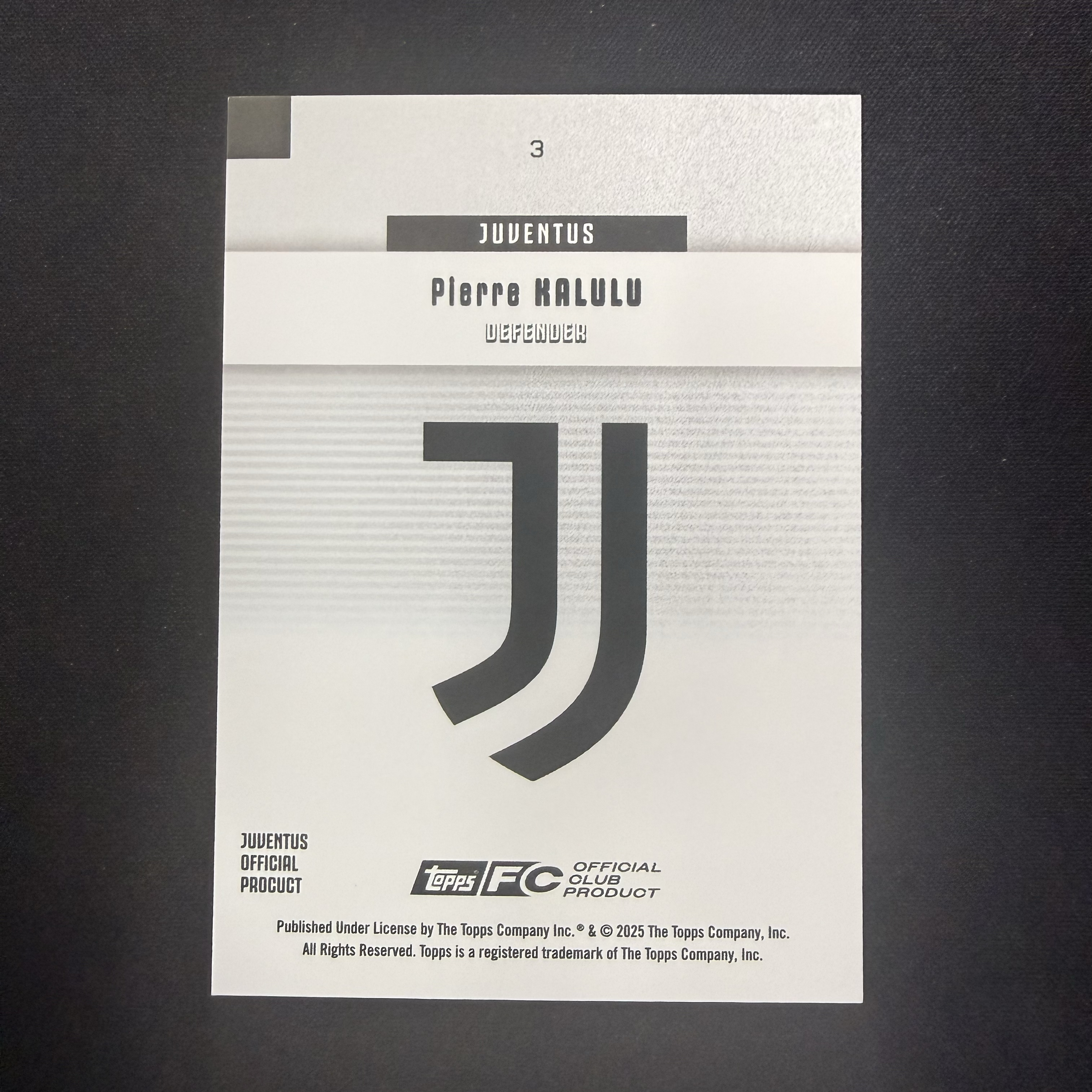 2025-26 Topps 尤文图斯 队盒 Pierre Kalulu 【SC拍卖】卡卢卢 尤文 5/25编 橙碎冰 收藏必备(ing哥)