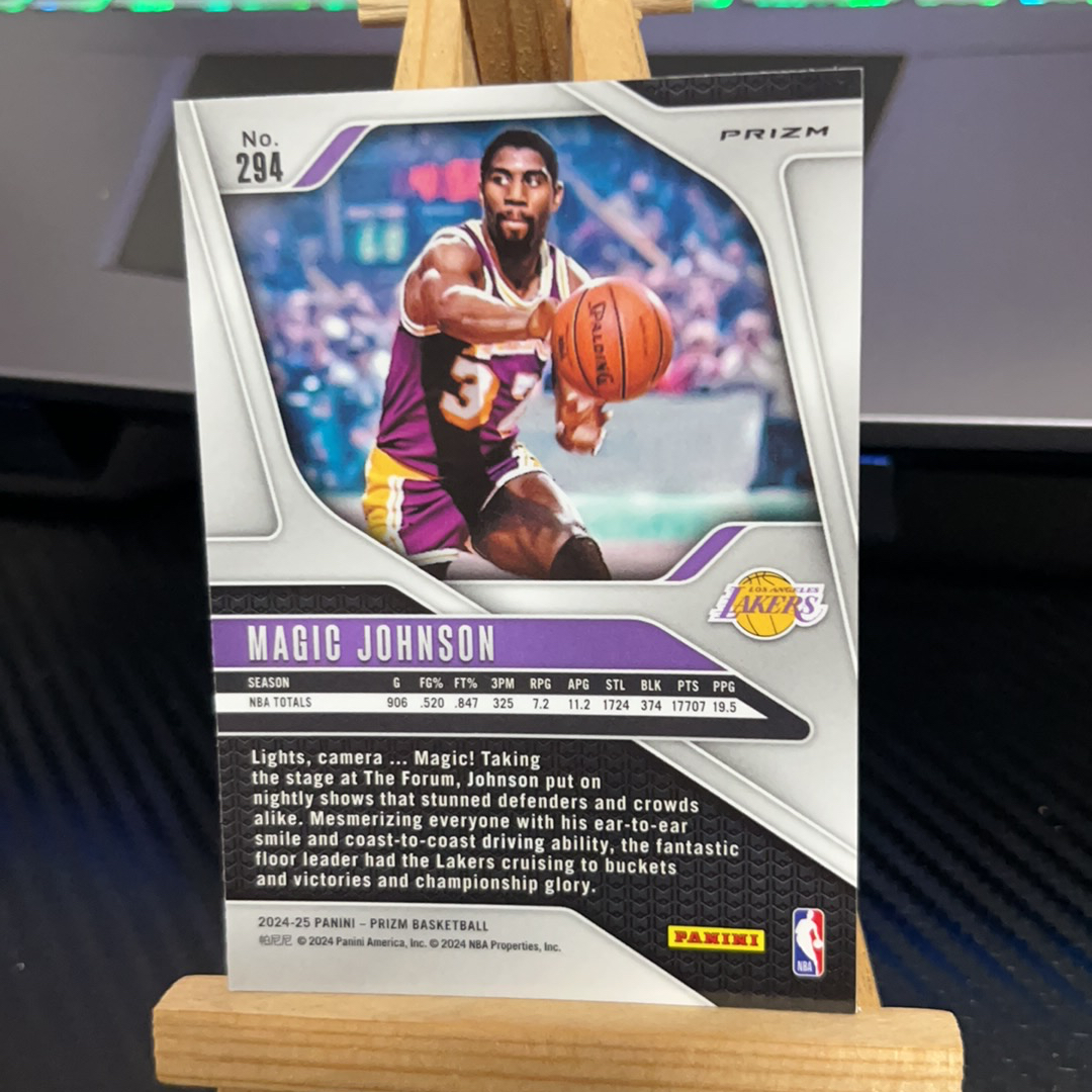 2024-25 Panini Prizm Magic Johnson 魔术师 约翰逊 银折 折射 prizm系列 卡品如图 凑图必备 值得收藏!免费代卖!