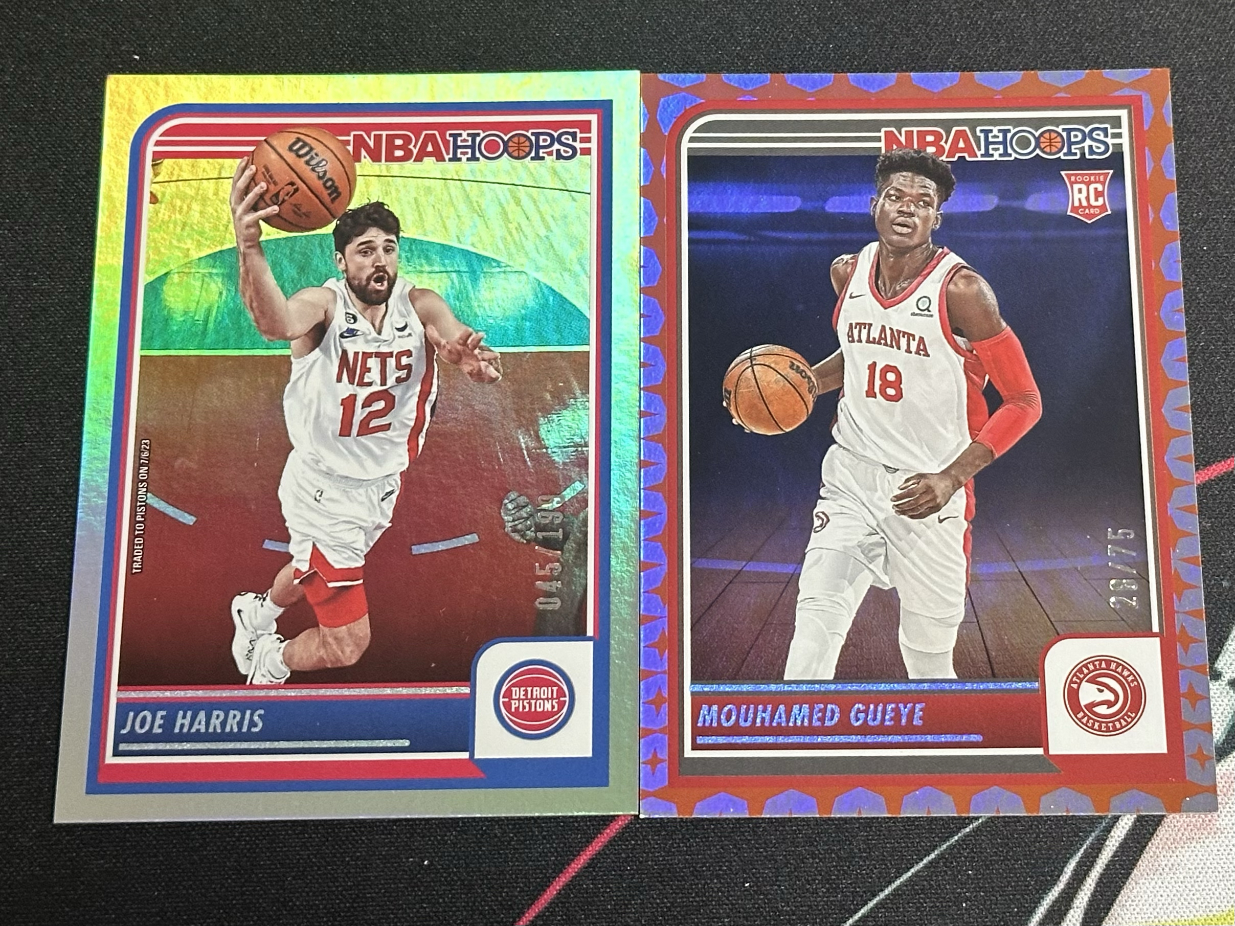 2023-24 Panini NBA Hoops Mouhamed Gueye RC 老鷹 穆罕默德 蓋伊 新秀 金錢折 折射 /75 Joe Harris 籃網(wǎng) 喬 哈里斯 /199編 限量 lot