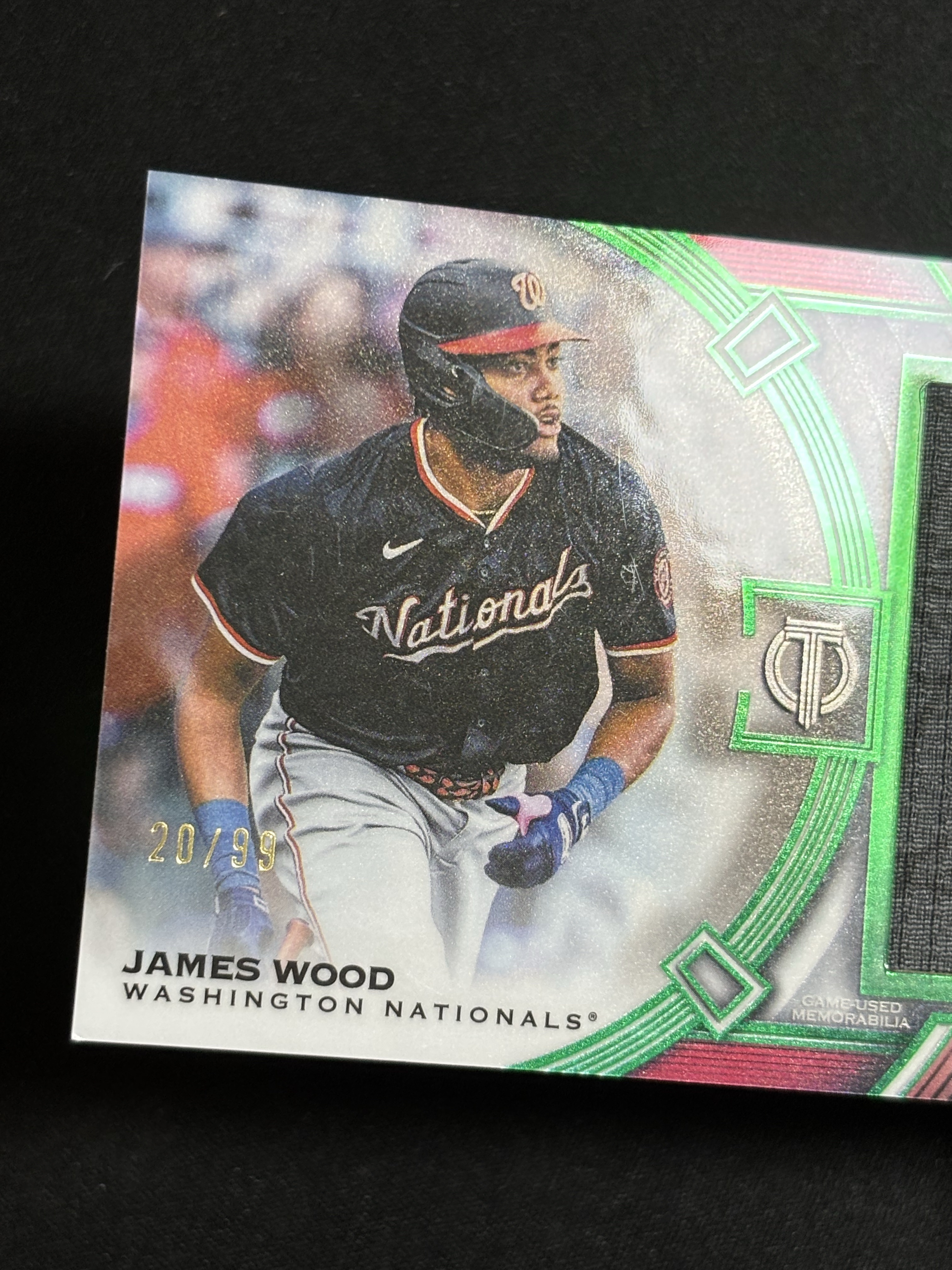 2026 Topps Tribute James Wood 棒球MLB 致敬 华盛顿国民 詹姆斯 伍德 GU落场球衣物料 绿平行 20/99编 瑕疵如图 - 红豆