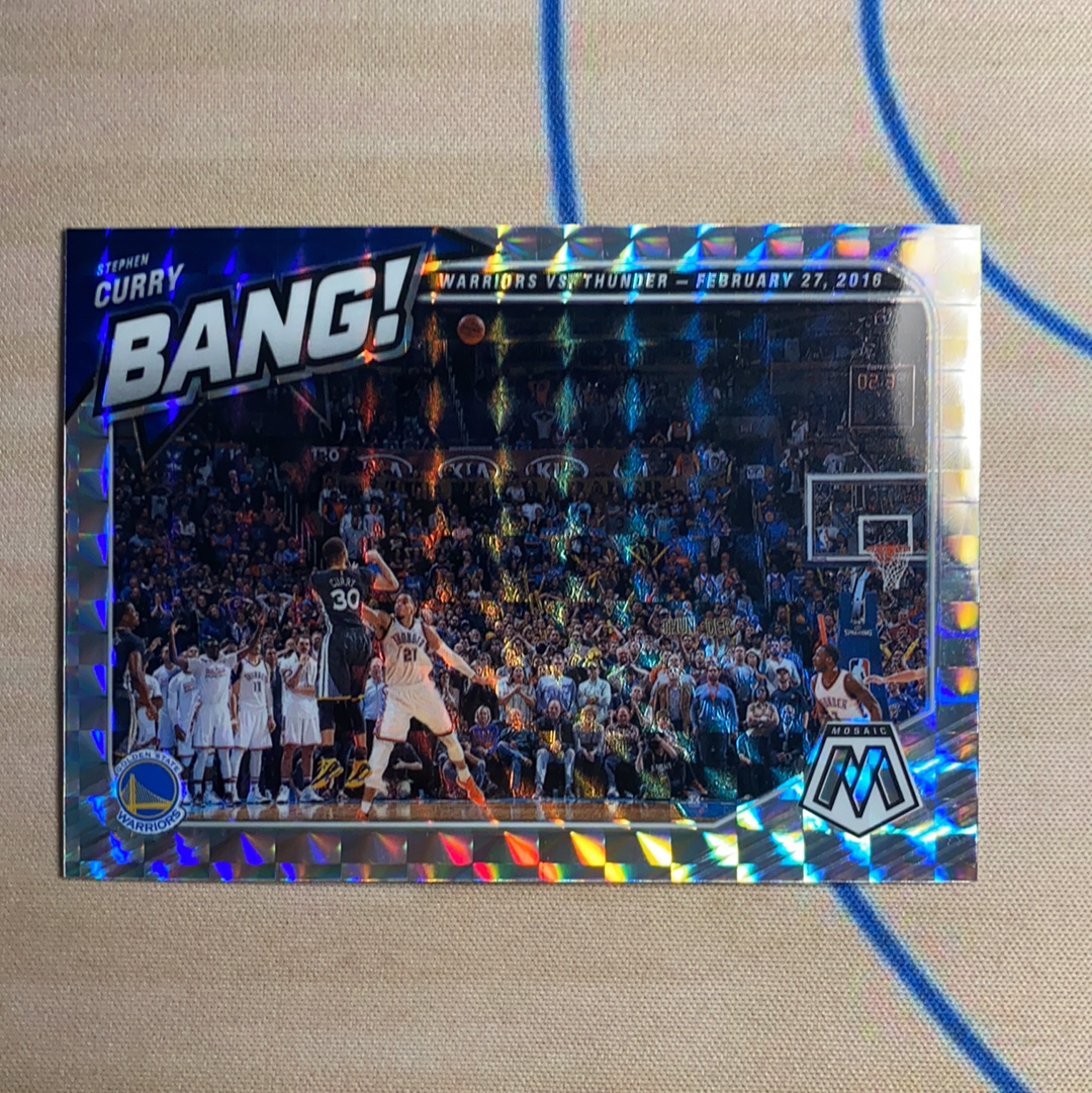 2020-21 Panini Mosaic Stephen Curry 马赛克 斯蒂芬 库里 BANG 绝杀时刻 特卡 银折 折射 勇士 卡品如图 凑套必备
