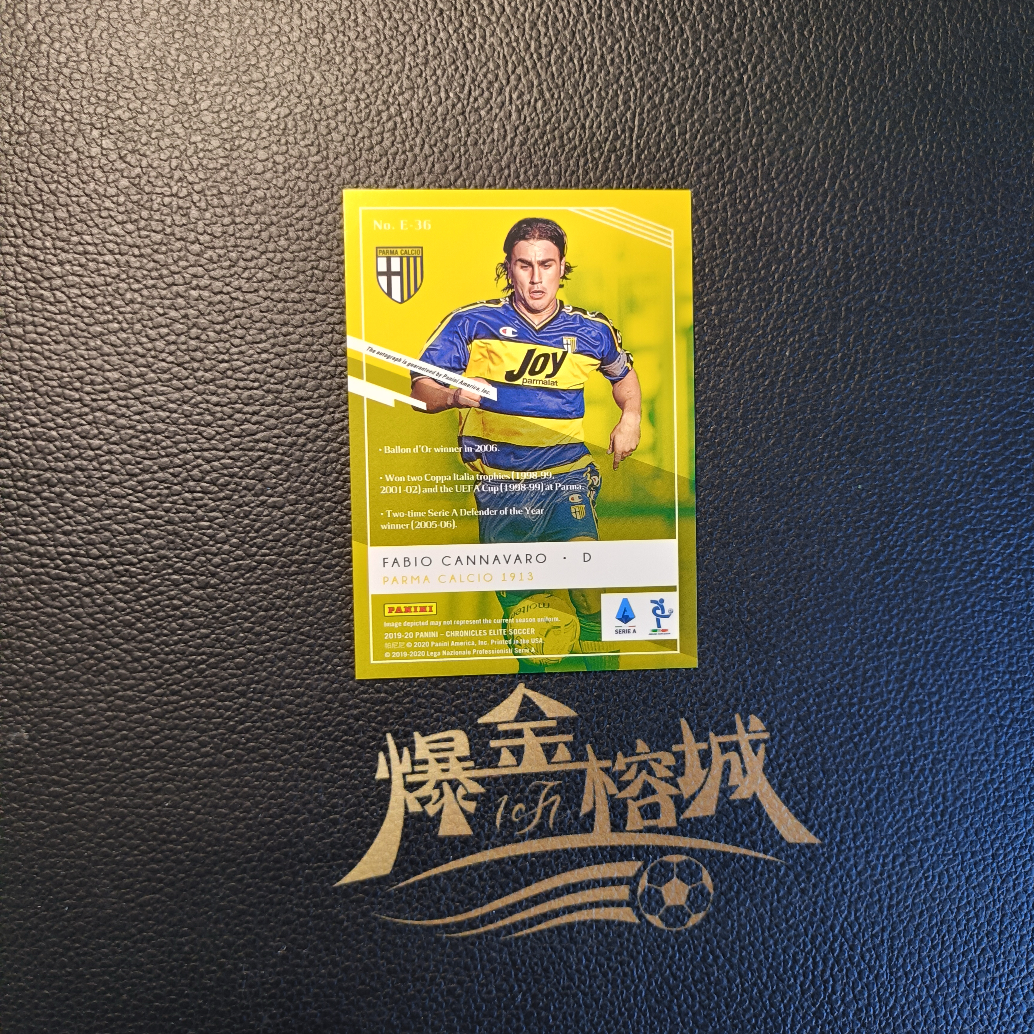 2019-20 【 爆金榕城 】 Panini Chronicles编年史 元年 卡纳瓦罗 Elite精英 签字 意大利 皇马 尤文 那不勒斯 Fabio Cannavaro 卡品如图 微瑕 in哥