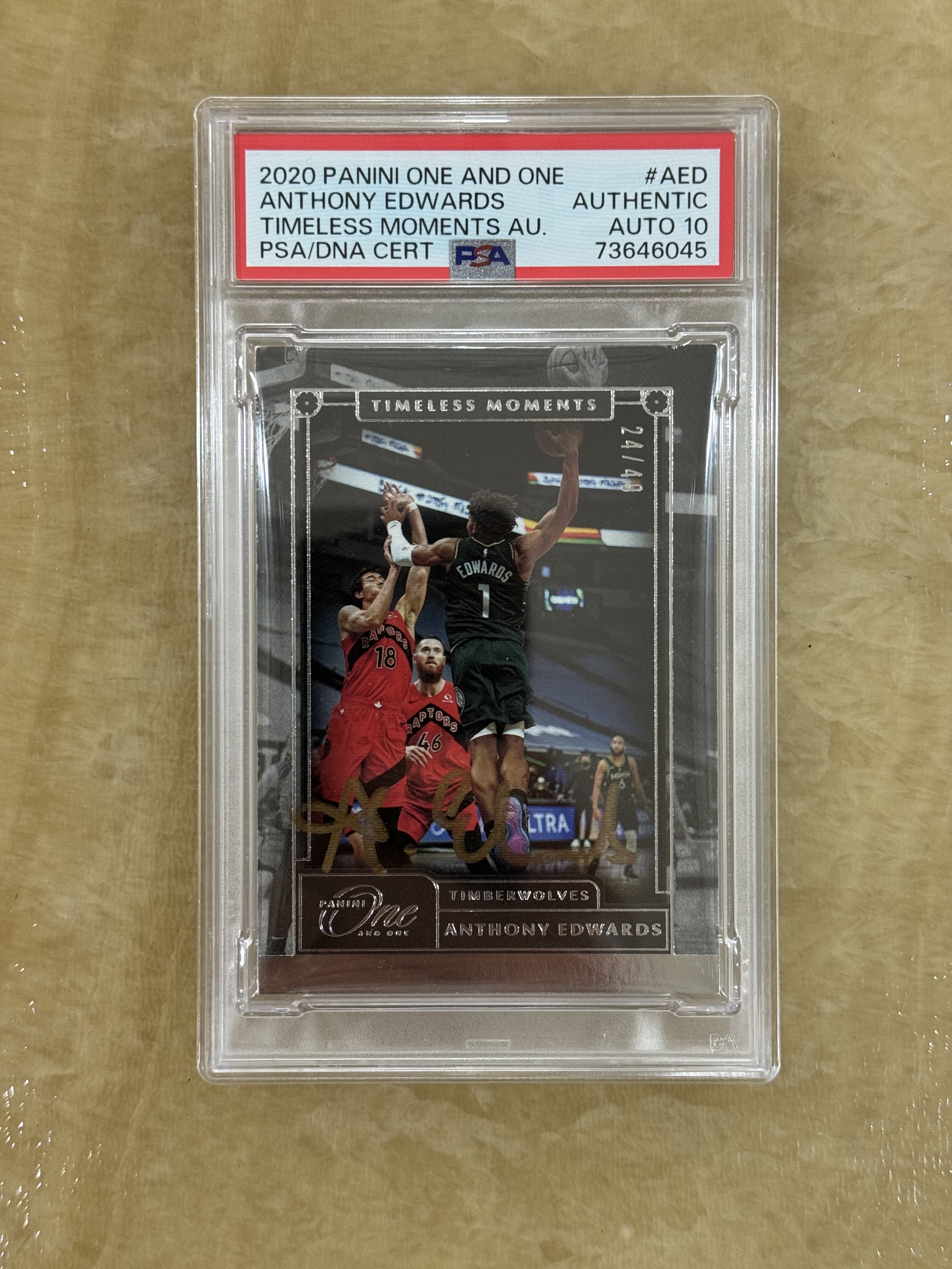 2020-21 Panini One and One Anthony Edwards RC 新秀 安東尼 愛德華茲 華子 24/49編 科比同背 psa10 RA moments 時刻簽 簽字 卡簽