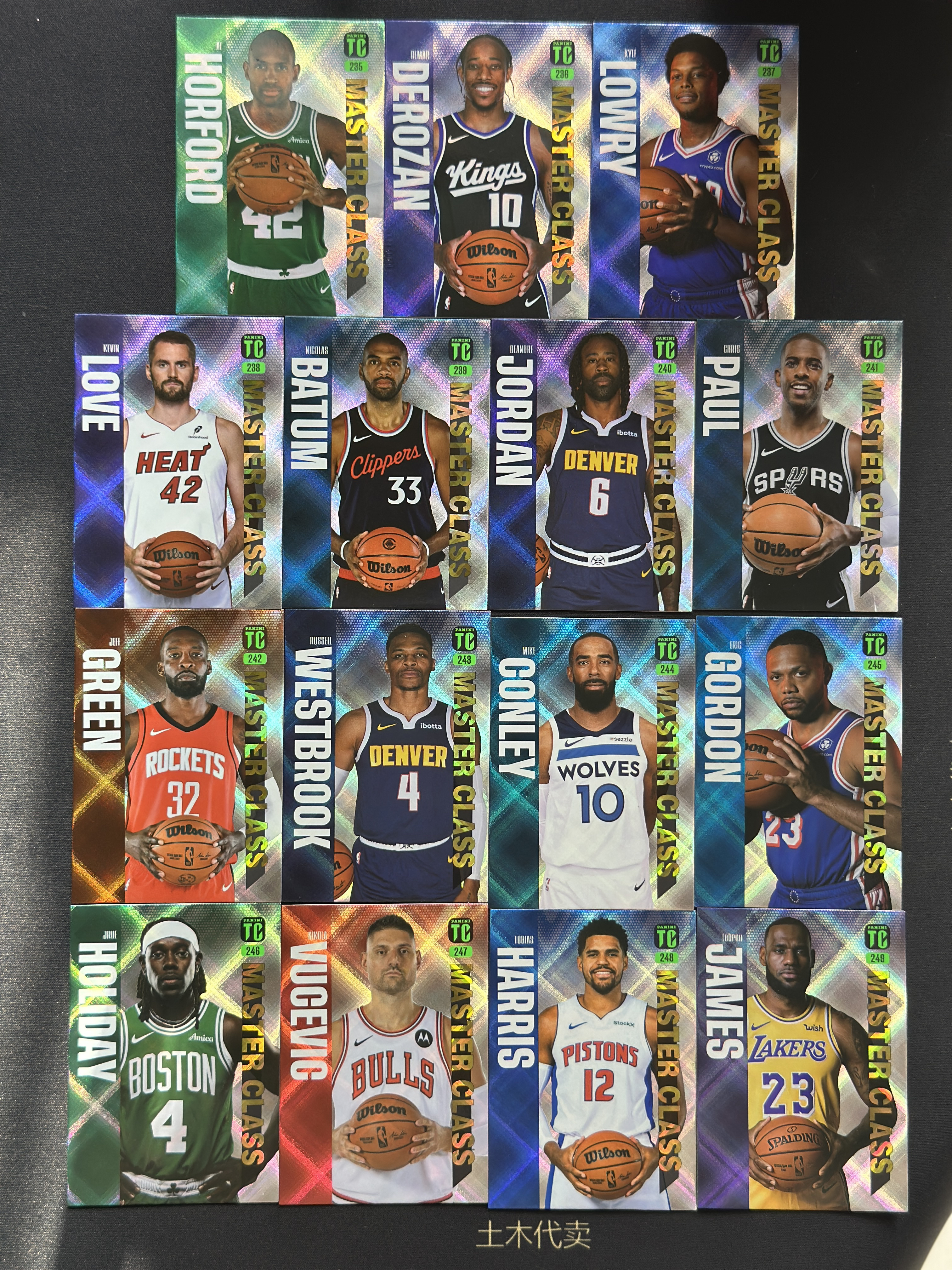 2024-25 Top Class tc 一套 全套15张 Master Class老将特卡 lot詹姆斯 威少 霍福德 德罗赞 乐福 霍乐迪 等功勋老将 个别白边角无大瑕疵介意勿拍 Westbro