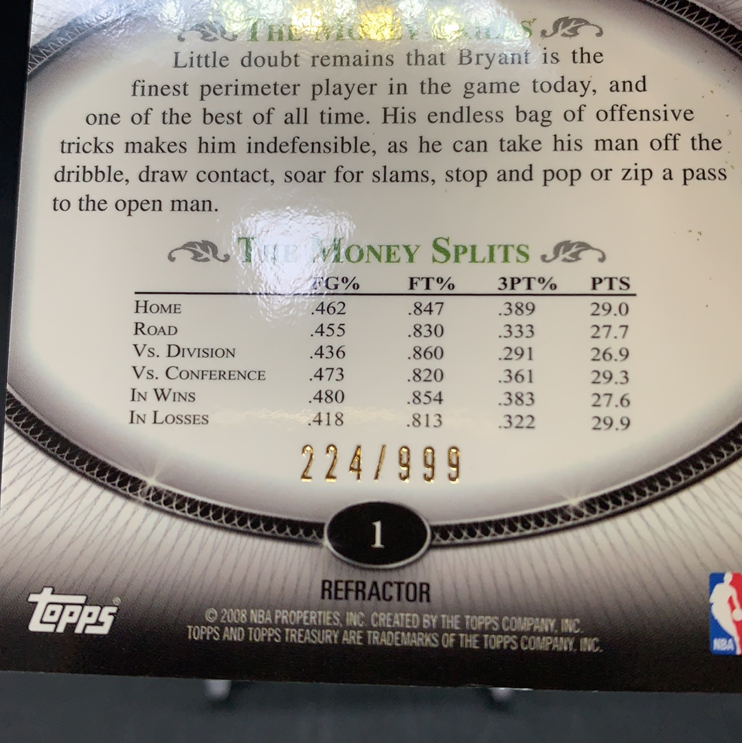 【DC拍卖】11.20. CR7 TOPPS TREASURY 稀有999编折射平行 经典老特 实卡美如画 kobe 名人堂传奇巨星 湖人王朝领军人物 黑曼巴 科比 布莱恩特