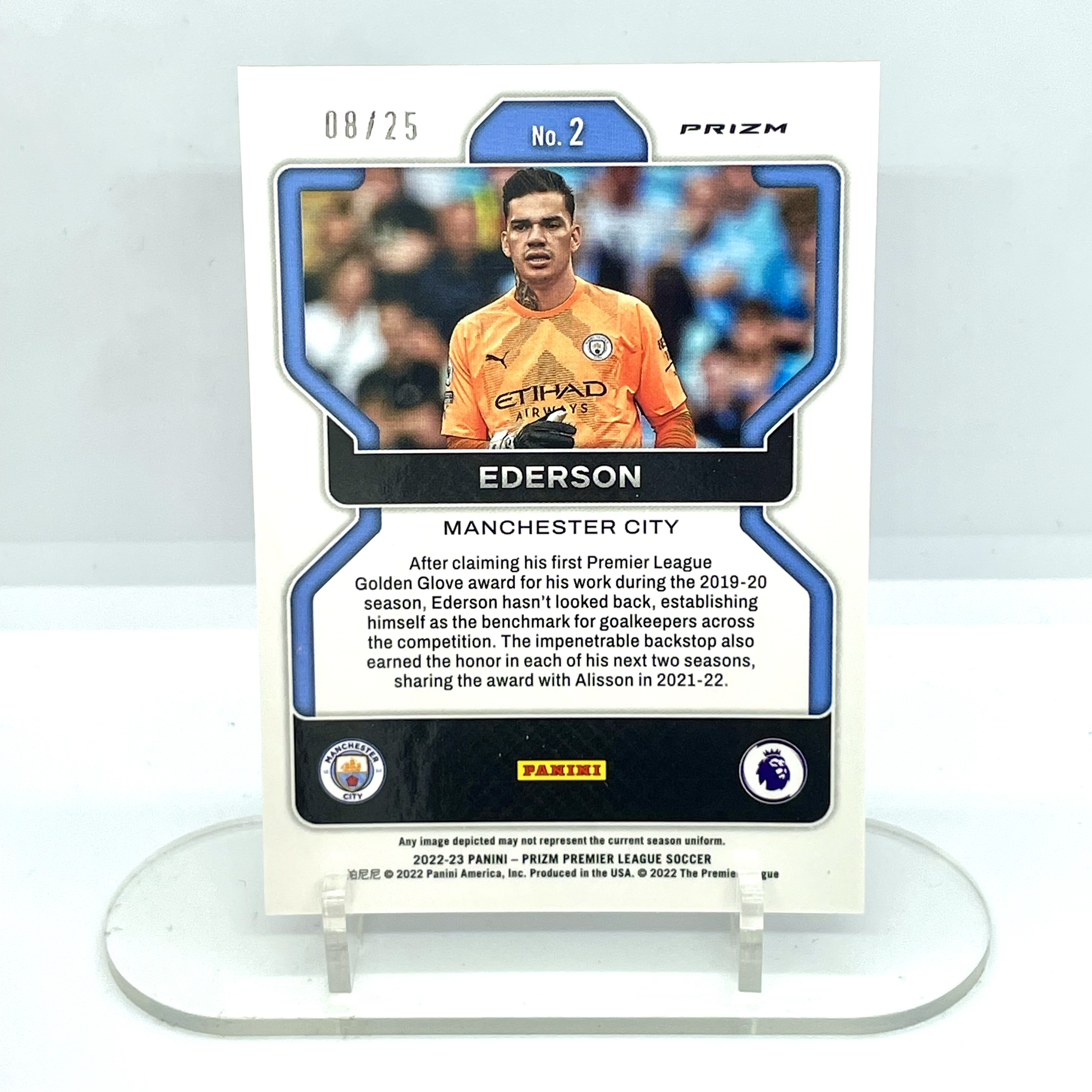2223 Prizm Manchester City Ederson Base Purple 08/25编 紫泡泡折 埃德森 曼城 英超 世界杯巴西主力门将【芥末-阿玮/庸】