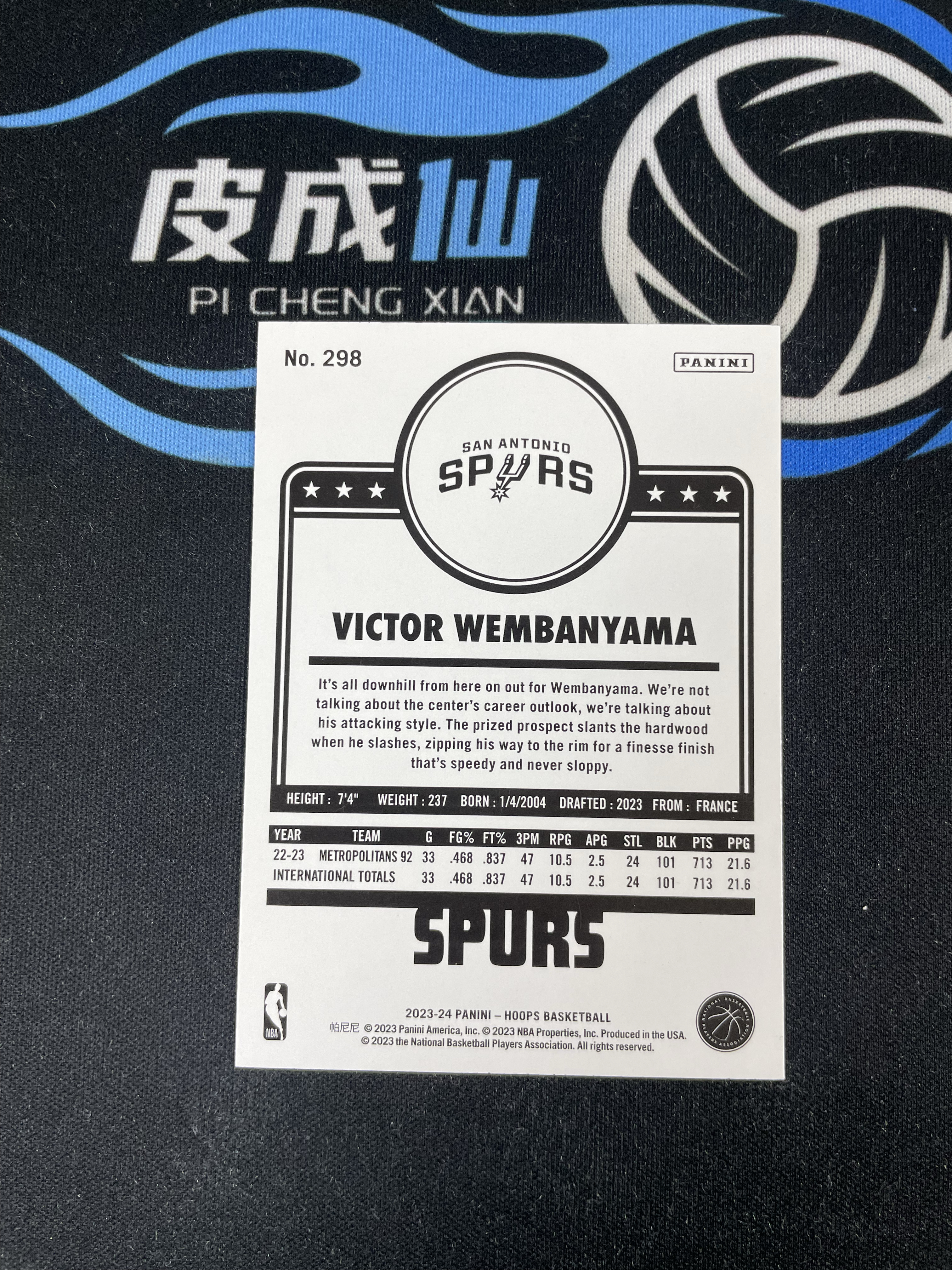 【皮成仙拍卖 统一手续费6%】 PANINI 23-24 HOOPS 马刺 VICTOR WEMBANYAMA 状元 维克托文班亚马 新秀 RC 凑套必备 值得收藏【只发顺丰】柱子125