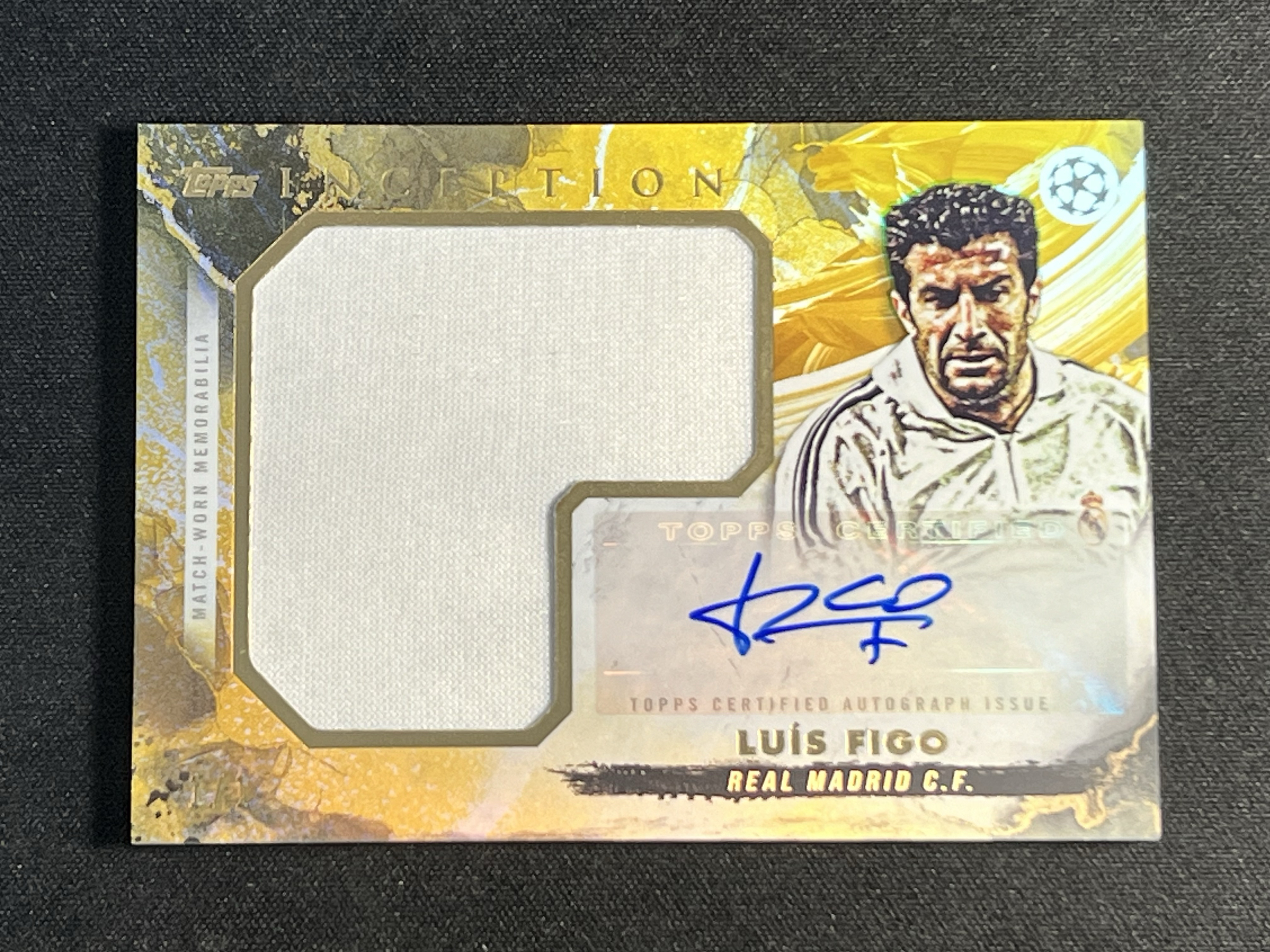 2023 Topps Inception luis Figo 盗梦 菲戈 1/1编 金版 落场GU切割 签字。一套在拍。皇家马德里/皇马,国际米兰/国米,葡萄牙天尊,巴塞罗那/巴萨。小虾哥【珞珈拍卖】