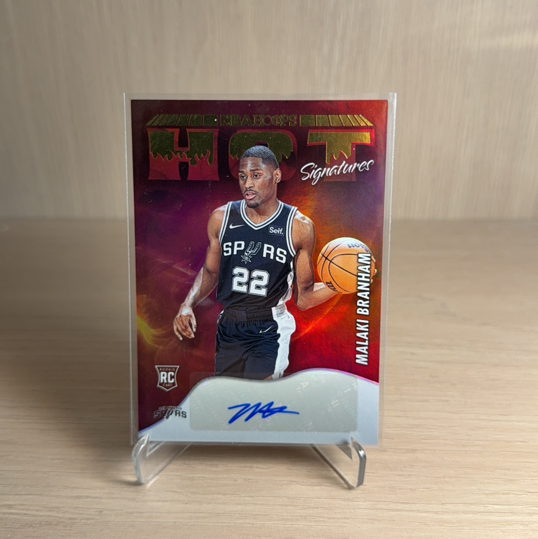 2022-23 Panini Hoops Malaki Branham RC 【免费代卖】马刺 新秀 RC 马拉基布拉纳姆 Hot签 火热签 Hot签 签字 银折射 贴签 卡品如图 值得收藏!!