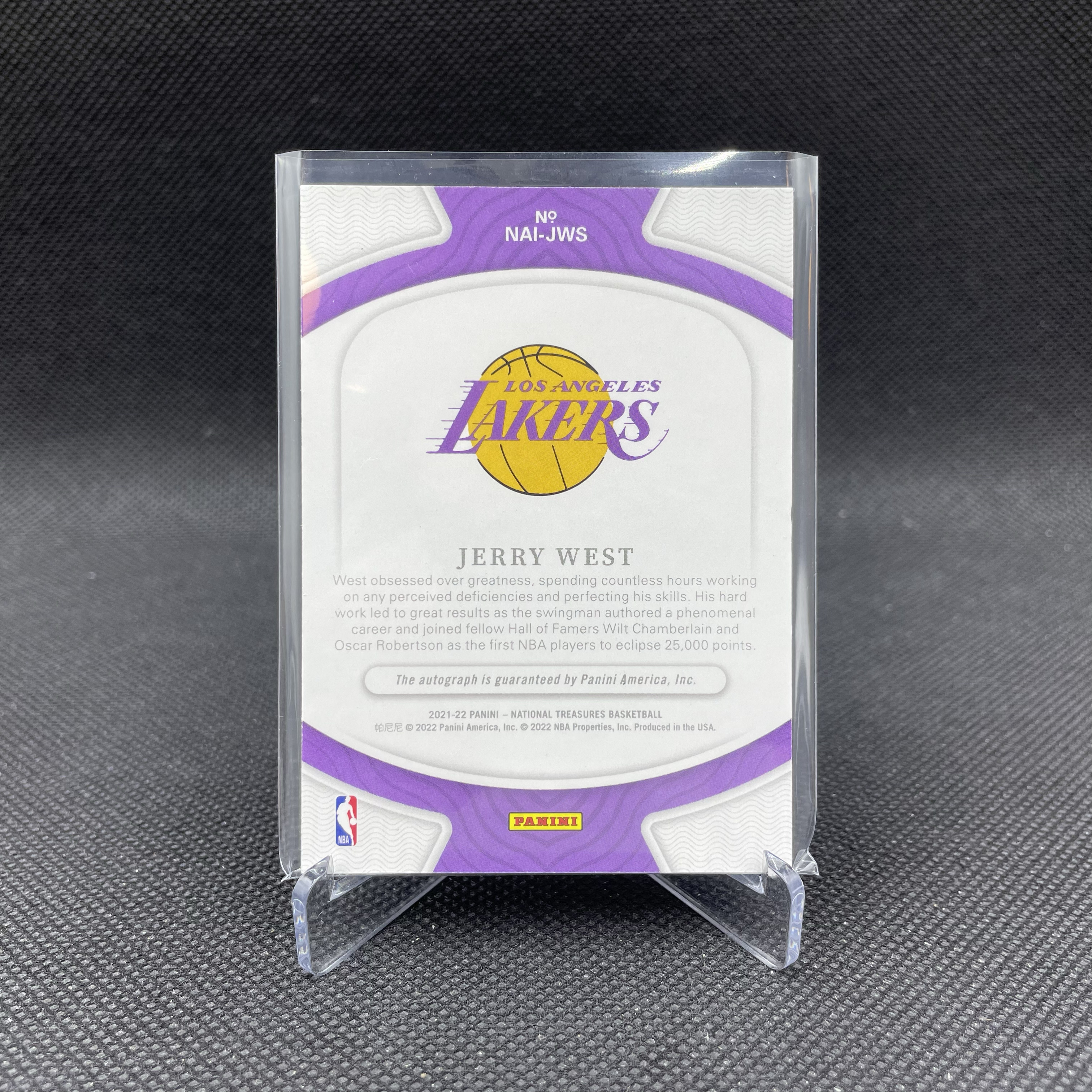 2021-22 Panini National Treasures Jerry West 国宝 湖人 杰里 韦斯特 39/49编 签字 卡签 Archives Ink签 Logo爷 墨迹湛蓝 Yo