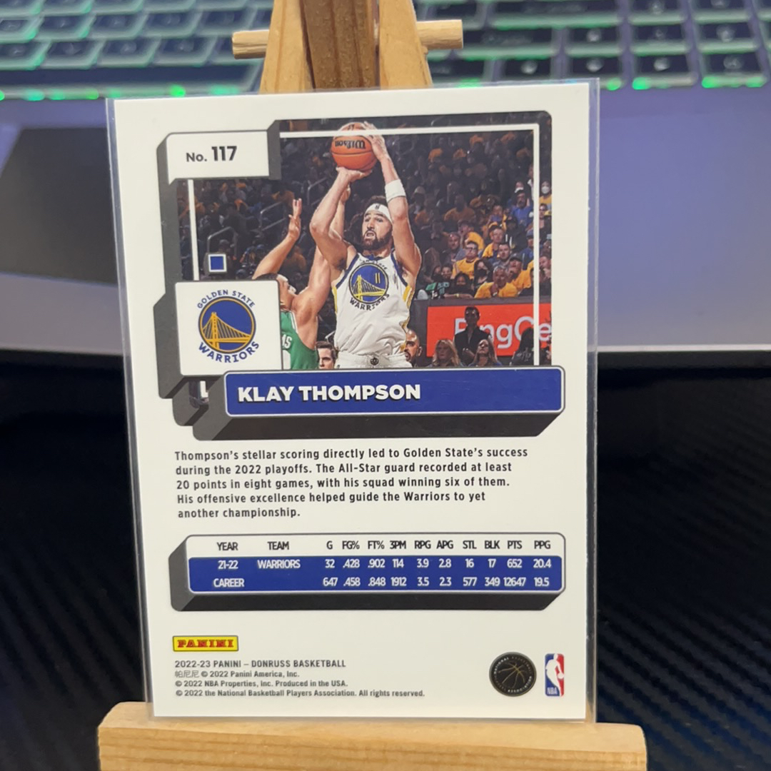 2022-23 Panini Donruss Klay Thompson 克莱 汤普森 勇士 绿折 绿佛光 折射 杜蕾斯系列 卡品如图 凑图必备 值得收藏!免费代卖!
