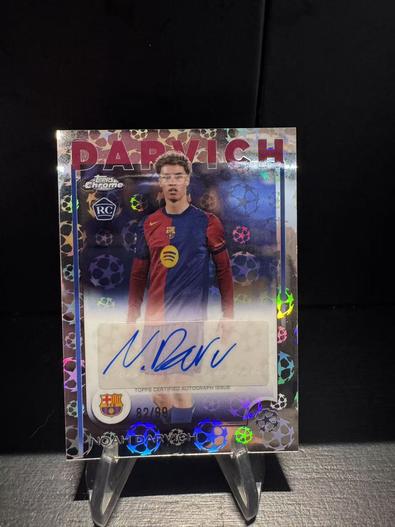 龖2024-25 Topps Chrome mega盒独占 Noah Darvich 诺阿 达尔维奇 82/99编 巴萨 欧冠 RC新秀 签字 星球卡品如图 收藏必备 MJ002M