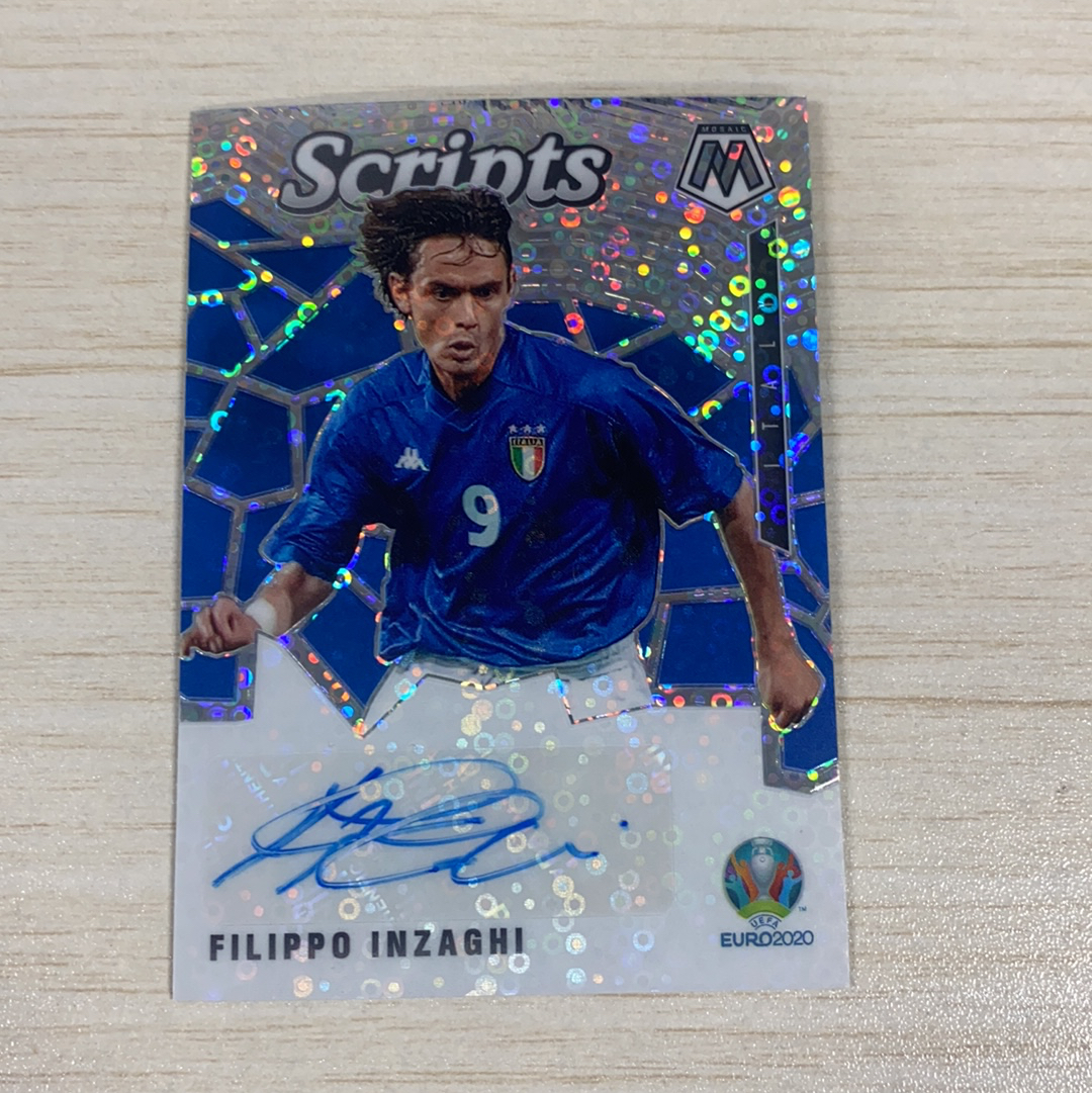 【小牛代拍】2021 Panini Mosaic 马赛克 欧洲杯 Filippo Inzaghi 因扎吉 意大利 欧洲杯 签字 AC米兰 九爷 泡泡折 卡品如图(polo)
