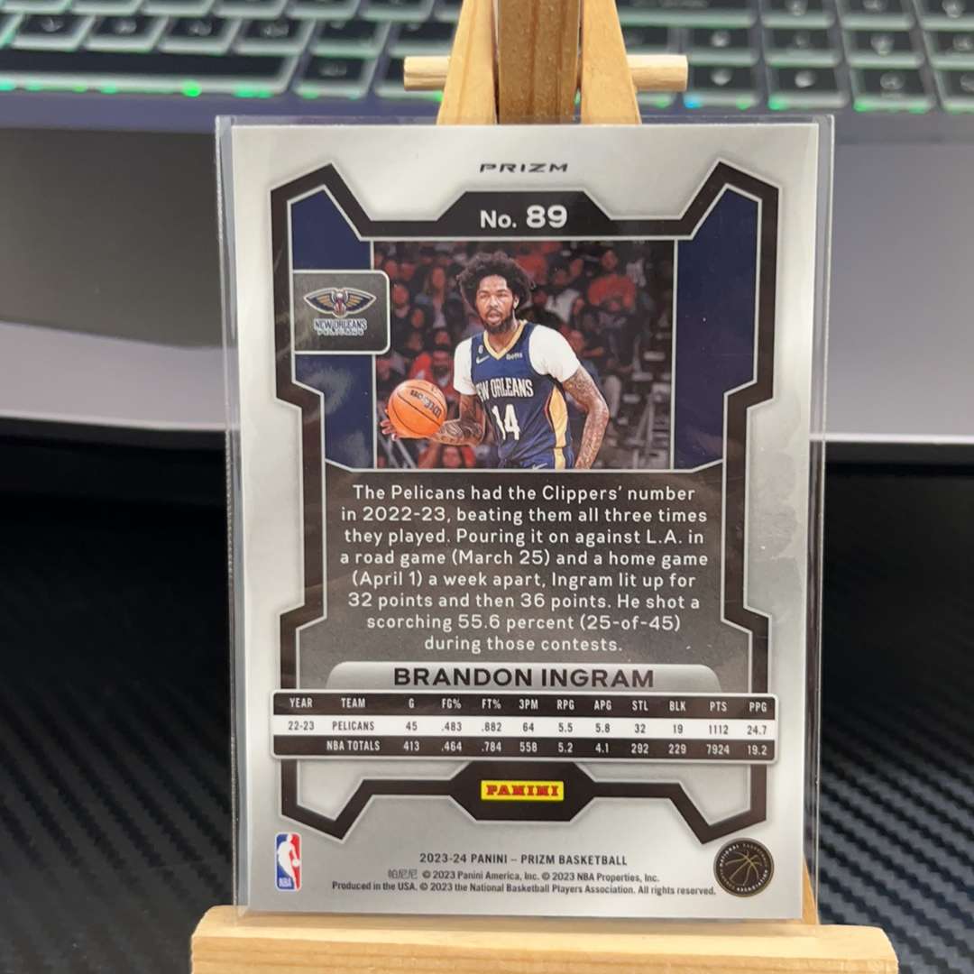 2023-24 Panini Prizm Brandon Ingram 英格拉姆 鹈鹕 银折 折射 prizm系列 pz 卡品如图 凑图必备 值得收藏!免费代卖!