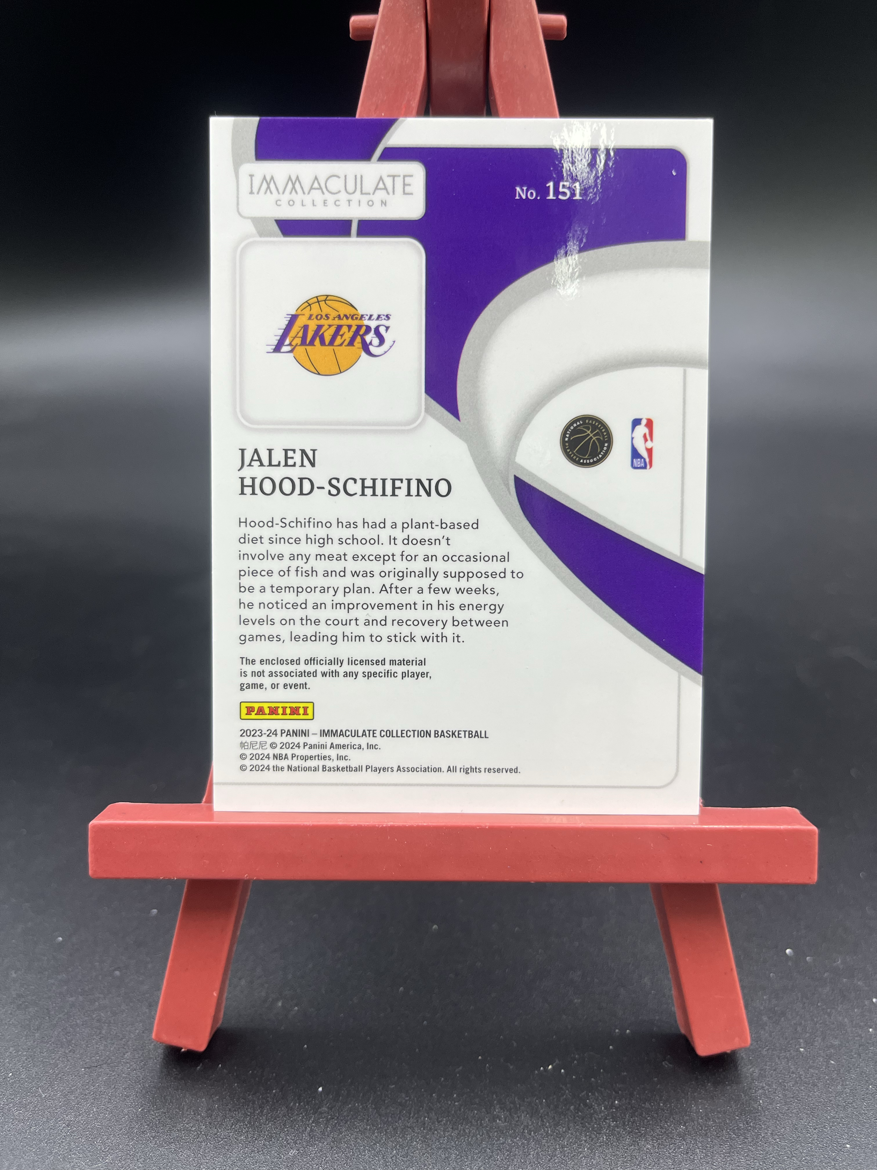 2023-24 Immaculate Jalen Hood Schifino RC 湖人 杰伦 胡德 席菲诺 66/99编 新秀 RC 爱咪咪 三色暴力球衣物料切割 卡品如图【优质物料专场】04WZ