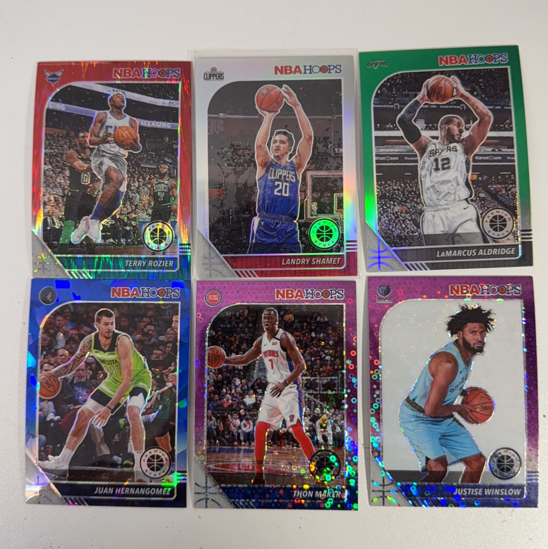 【免费代卖】6张 打包 lot HOOPS 折射 罗齐尔 温斯洛 沙梅特 马刺 骑士 勇士 湖人 火箭 独行侠 魔术 值得收藏!!