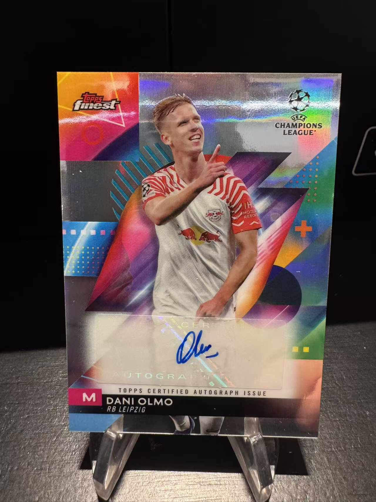 龖2024 Topps Finest Dani Olmo 丹尼 奥尔莫 签字 银折 新秀 欧冠 莱比锡红牛 卡品如图 MJ002L