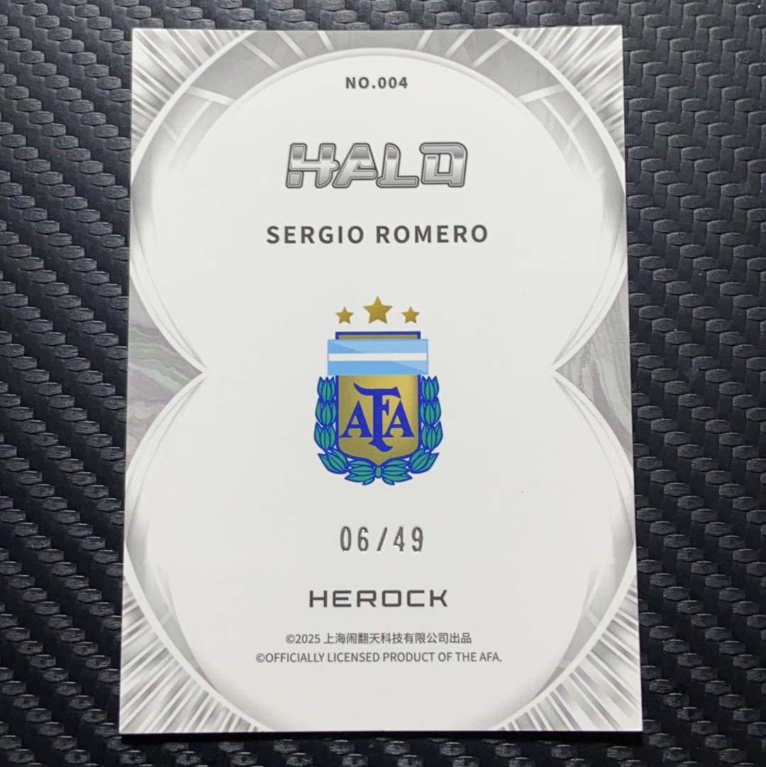 【小牛代拍】2025 闹翻天 Herock 阿根廷足球国家队 Halo 队盒 Sergio Romero 塞尔吉奥 罗梅罗 6/49编 橙折 卡品如图(男)