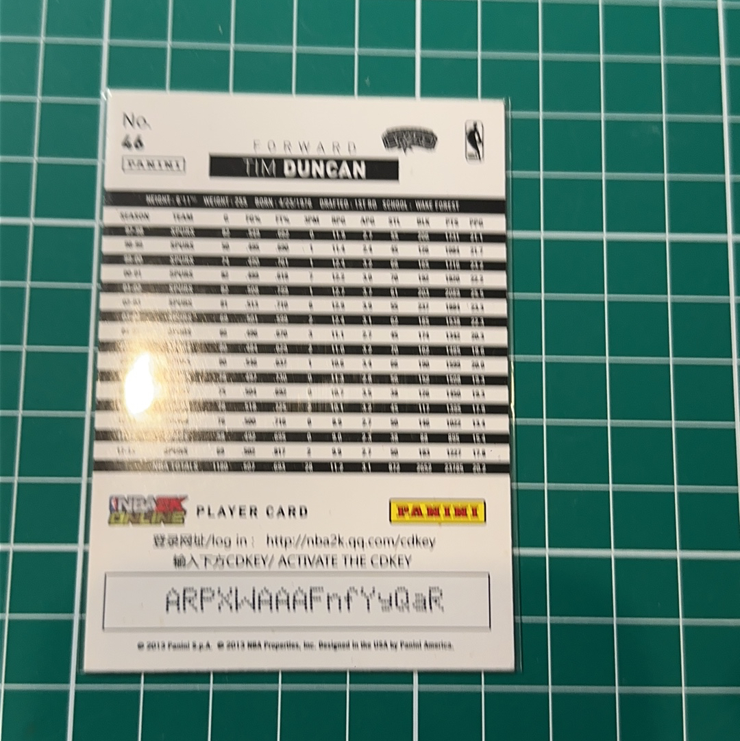2013-14 Panini Americana Tim Duncan S.p.a. 蒂姆邓肯 石佛 GDP 马刺 闪卡 折射 银折 总决赛选图 多年老卡 绝版卡 稀有大比例