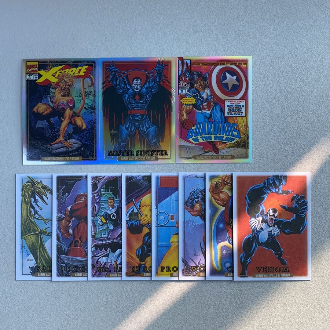 【弈卡代拍】2024 Upper Deck Marvel Masterpieces'92 Platinum 92白金复刻大师 特卡 银折 帆布 毒液 牌皇等 打包 品相如图 糖醋鱼