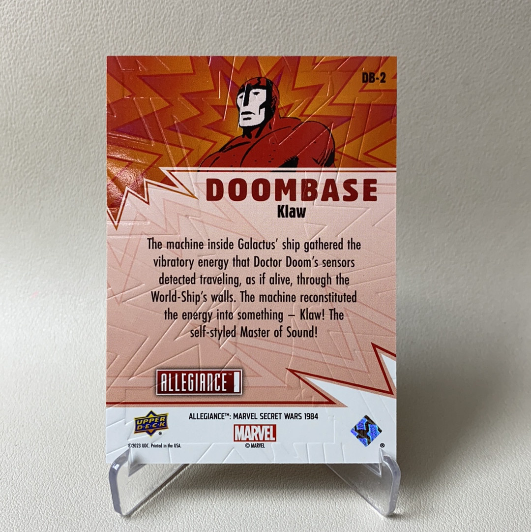 【弈卡代拍】 2023 Upper Deck Marvel漫威Allegiance 忠诚 秘密战争 大比例 特卡 浮雕特卡 克劳 KLAW DB-2 品相如图 凑套必备 BTC
