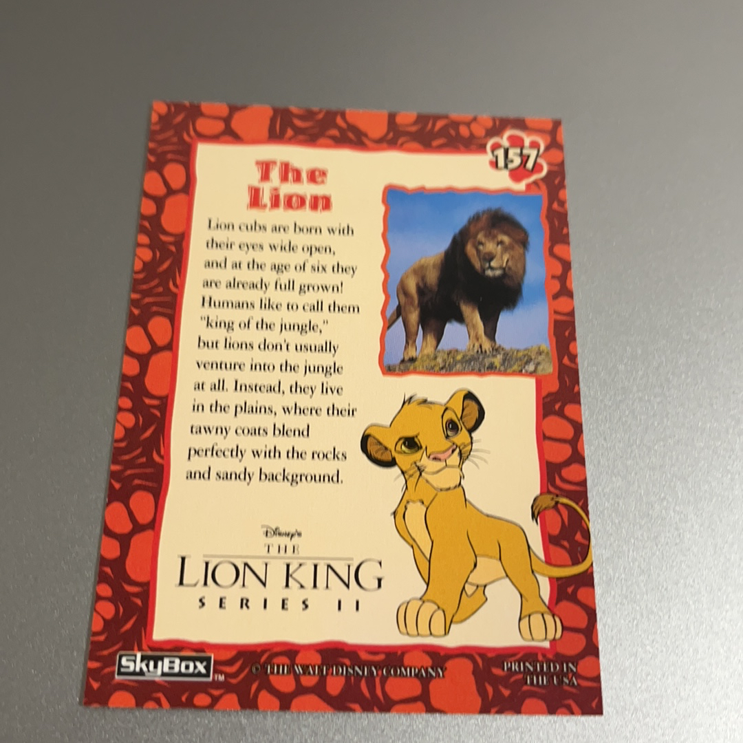 skybox 经典人气动画狮子王 lion king 收藏必备 凑套收藏 卡品如图