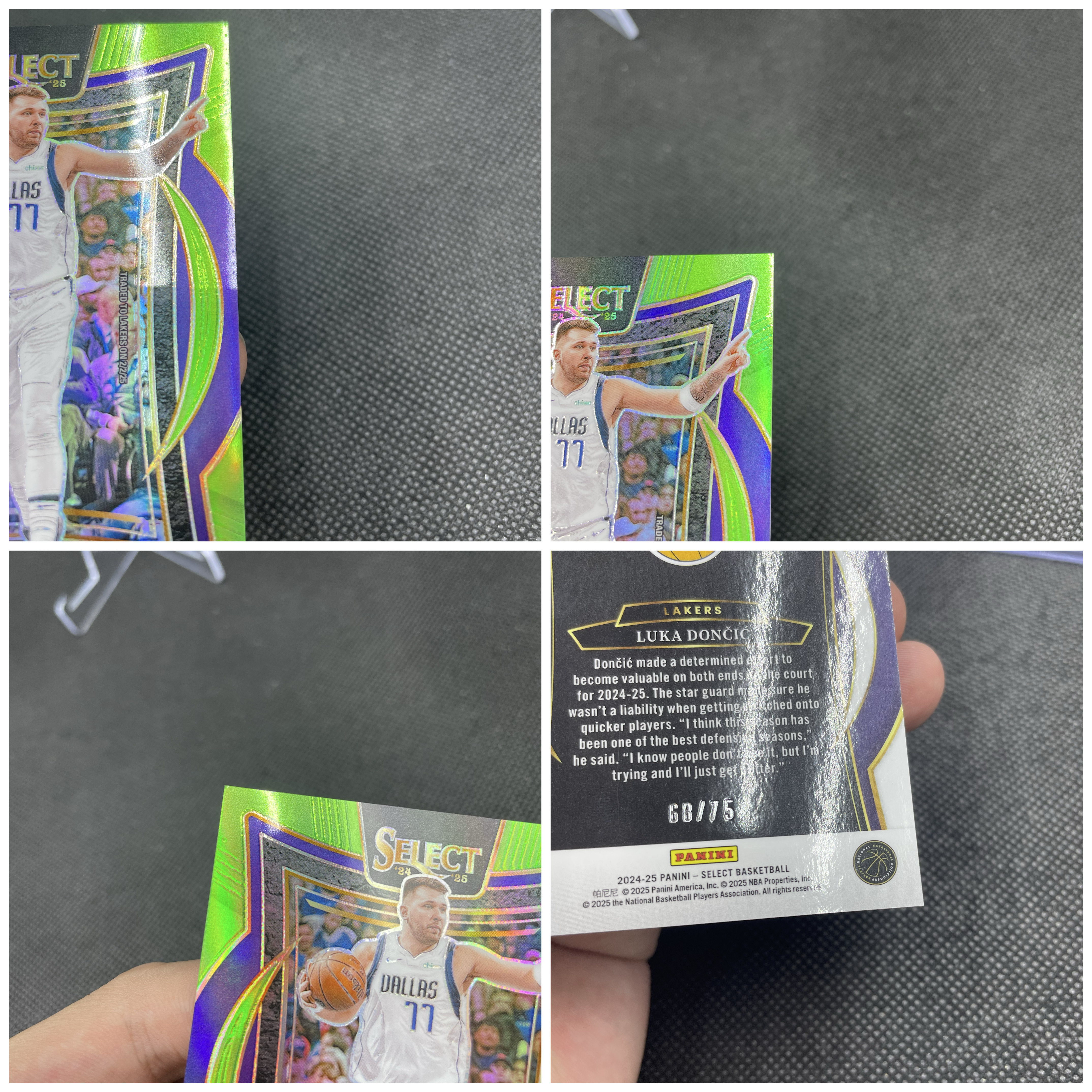 2024-25 Panini Select Luka Doncic 【无界代卖】独行侠 卢卡 东契奇 077 68/75编 一级 绿折 詹姆斯队友 超级大热 品如图 不累计 Yo