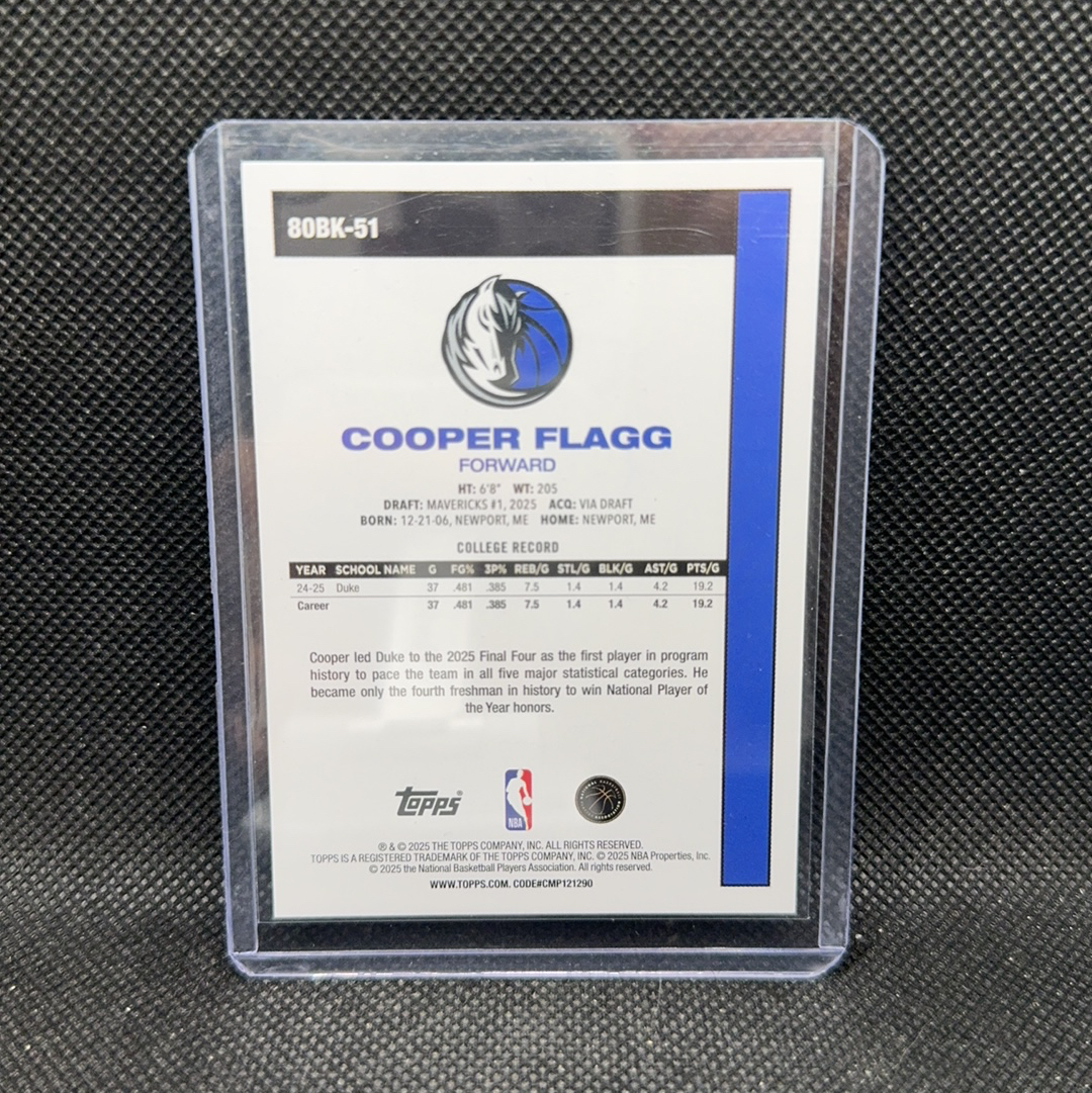 【Roseee代卖】2025 Topps Flagship Cooper Flagg RC Flagship系列 独行侠 新秀 库珀 弗拉格 可可