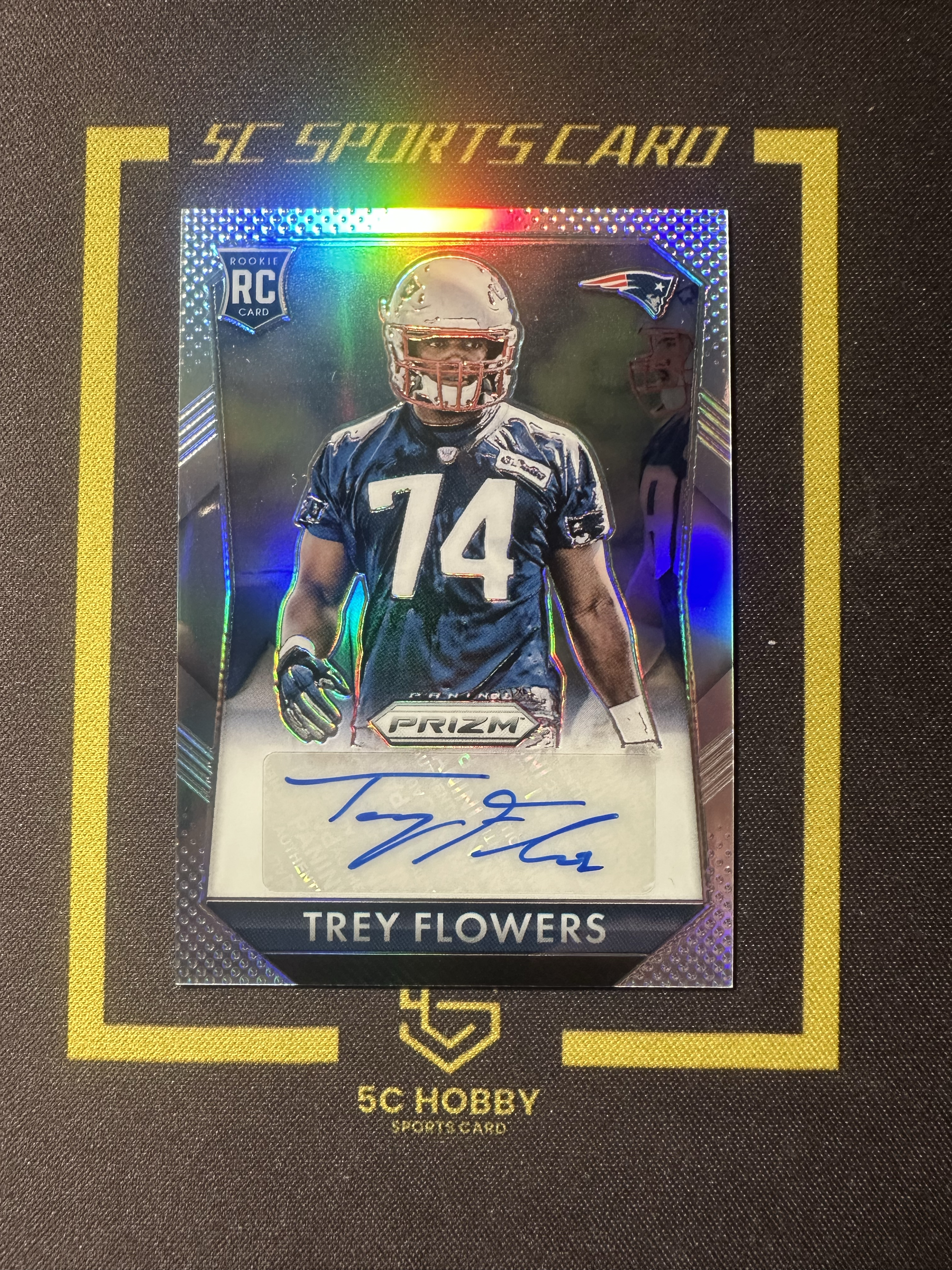 【主演出卡】 2015 panini prizm 橄榄球 爱国者 新秀 Trey Flowers 136/350 新秀 银折 签字 卡品如图