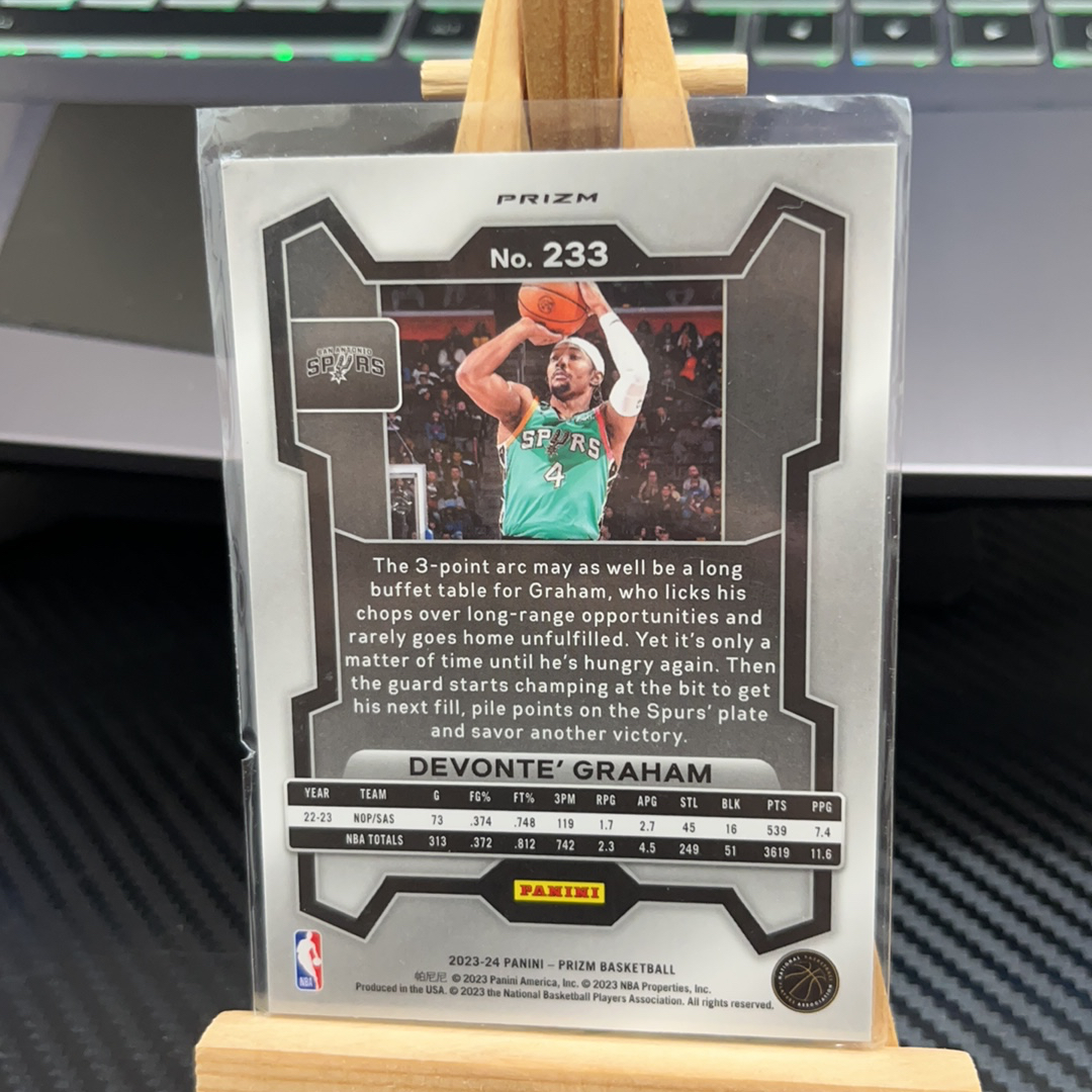 2023-24 Panini Prizm Devonte' Graham 格雷厄姆 马刺 银折 折射 prizm系列 pz 卡品如图 凑图必备 值得收藏!免费代卖!