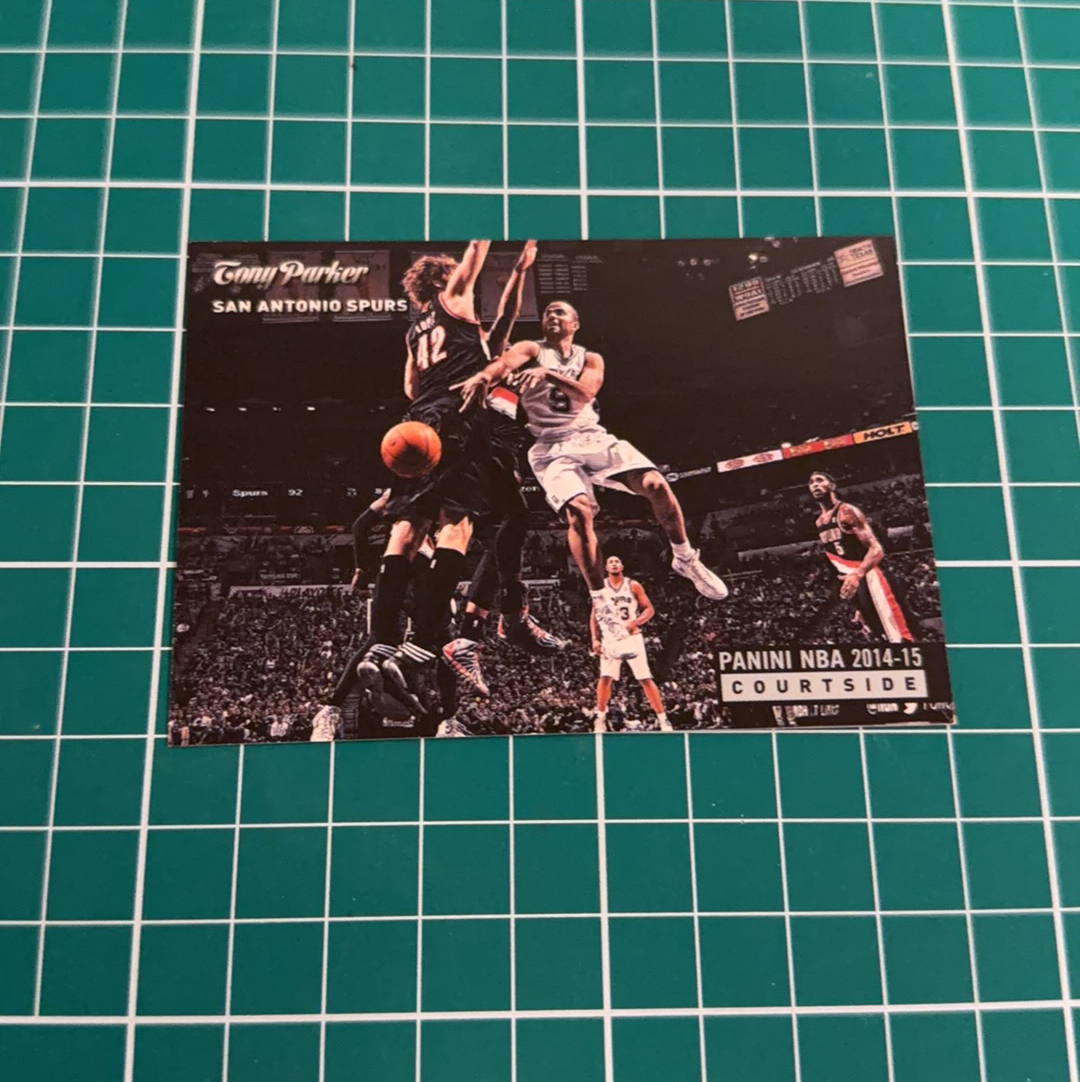 2014-15 Panini Americana Tony Parker S.p.a. 托尼帕克 场边 横版特卡 courtside 十年老卡 绝版卡 稀有大比例 收藏必备