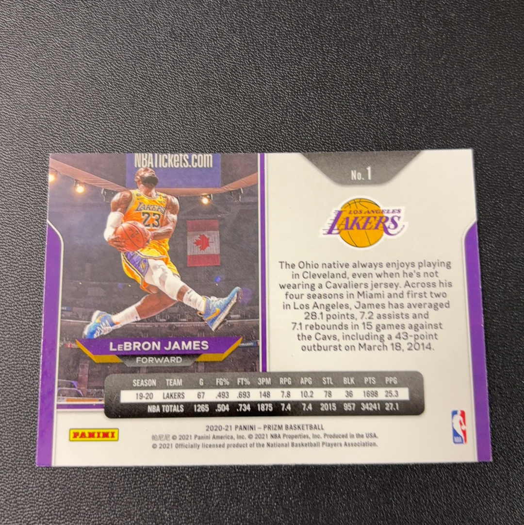 2020-21 panini prizm LeBron James 湖人 勒布朗 詹姆斯 老詹 詹皇 剪刀脚 专收必备 瑕疵看图 第一张 东契奇 sga 库里 文班亚马 詹姆斯