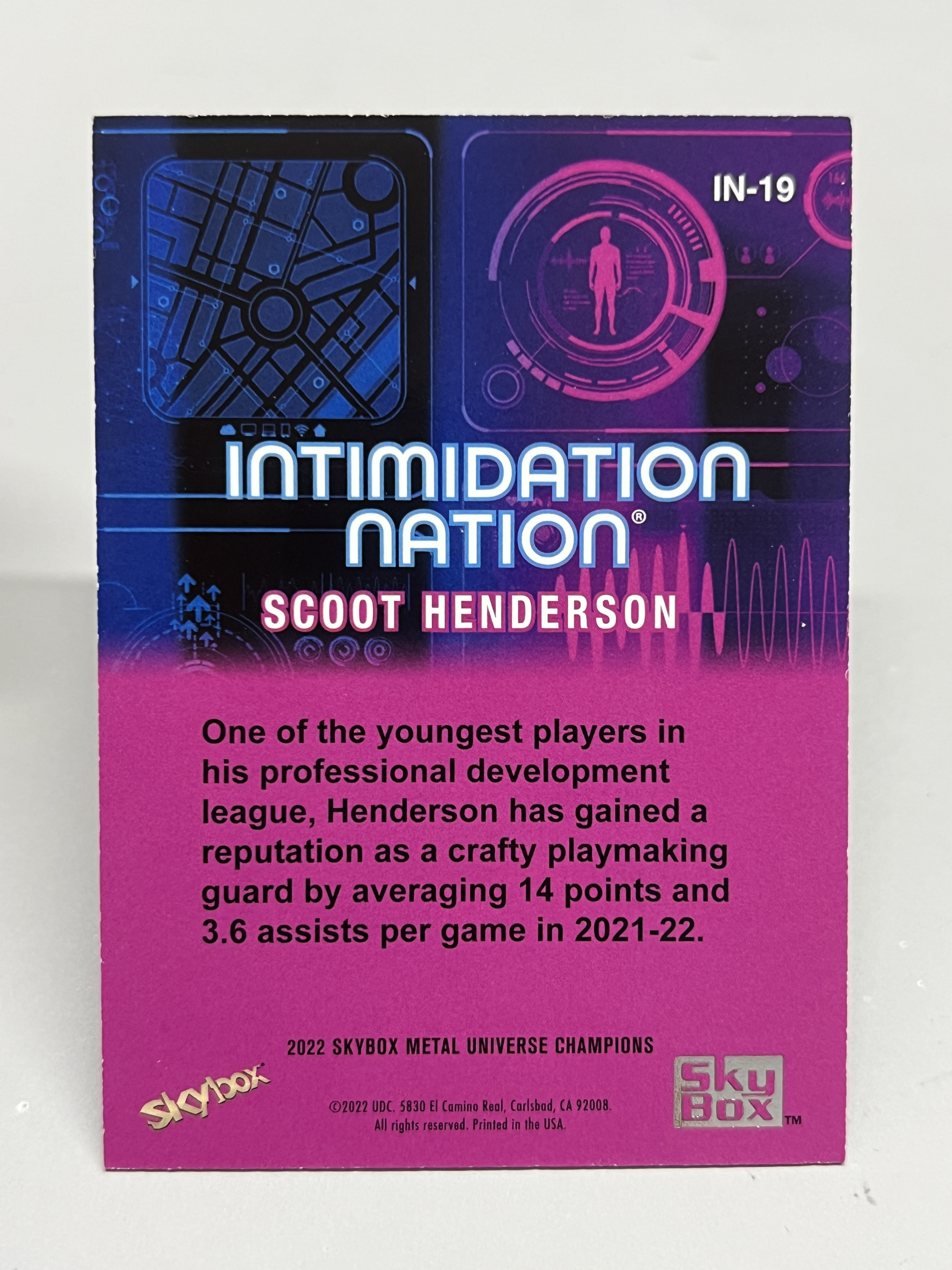 2022 SkyBox Metal Universe Champions Scoot Henderson【挂机拍卖】亨德森 金属宇宙冠军 大头 特卡 彩虹折 #IN-19 收藏 凑套 卡品如图