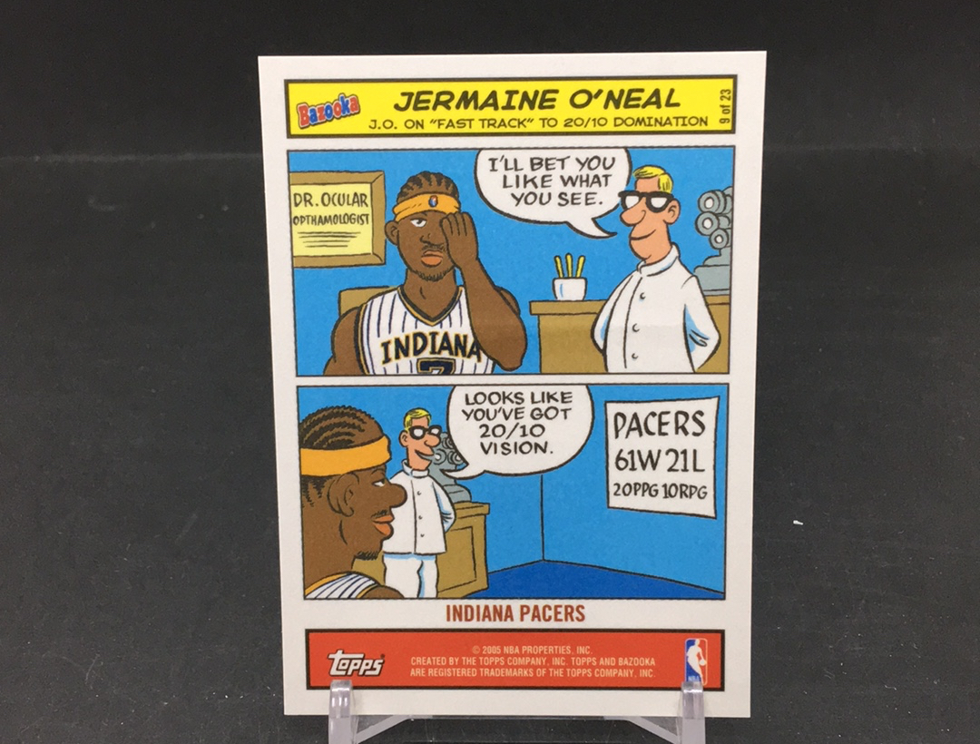 【DC拍卖】11.21 TOPPS BAZOOKA 大比例漫画特卡 经典老特 实卡美如画 步行者队核心内线 96黄金一代顶级球星 杰梅因 奥尼尔