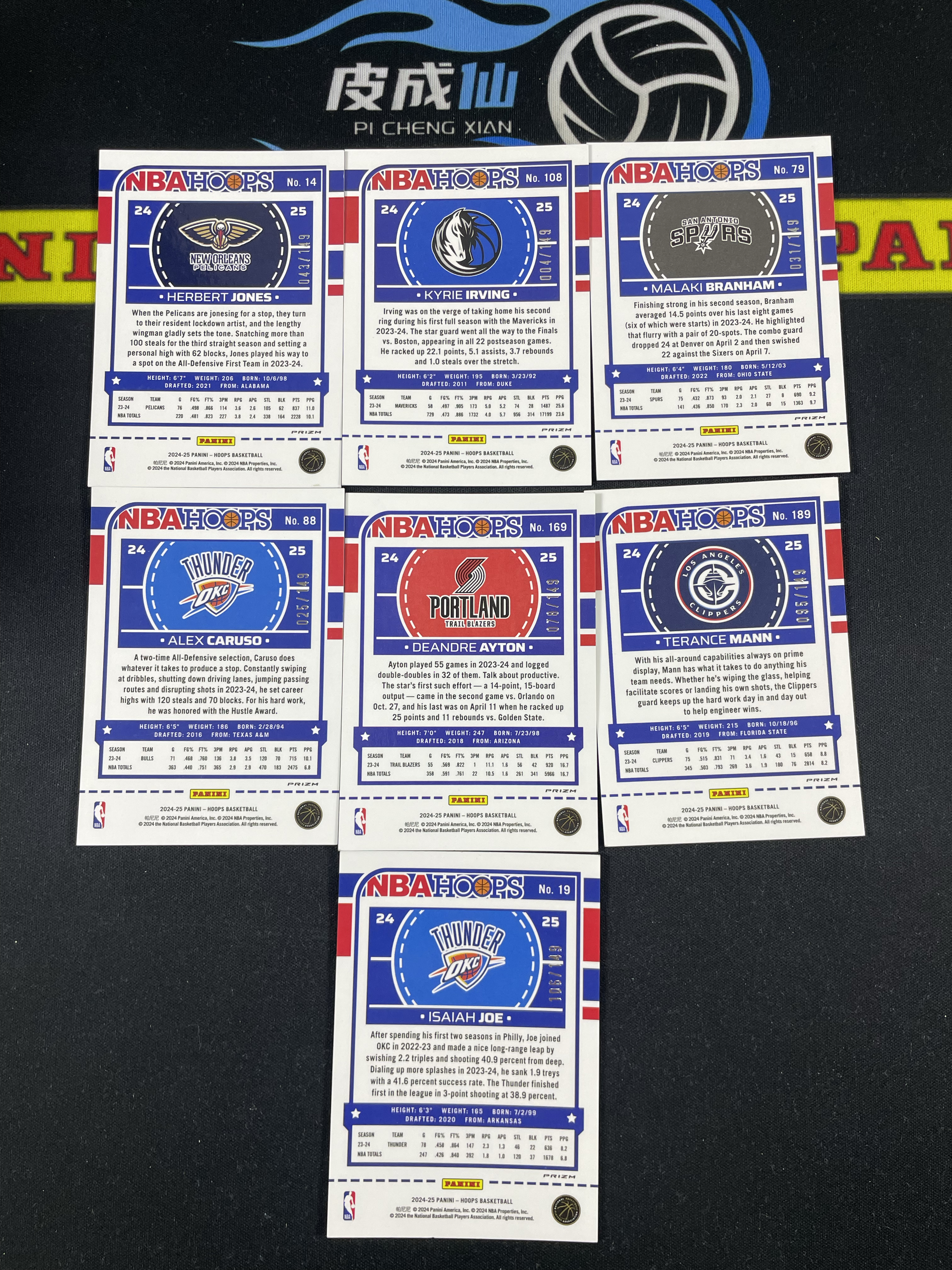 【皮成仙拍卖 统一手续费6%】 PANINI 24-25 HOOPS 凯里欧文 赫伯特琼斯 布兰纳姆 卡卢索 德安德烈艾顿 以赛亚乔 等 青折 149编 一图打包【只发顺丰】柱子126