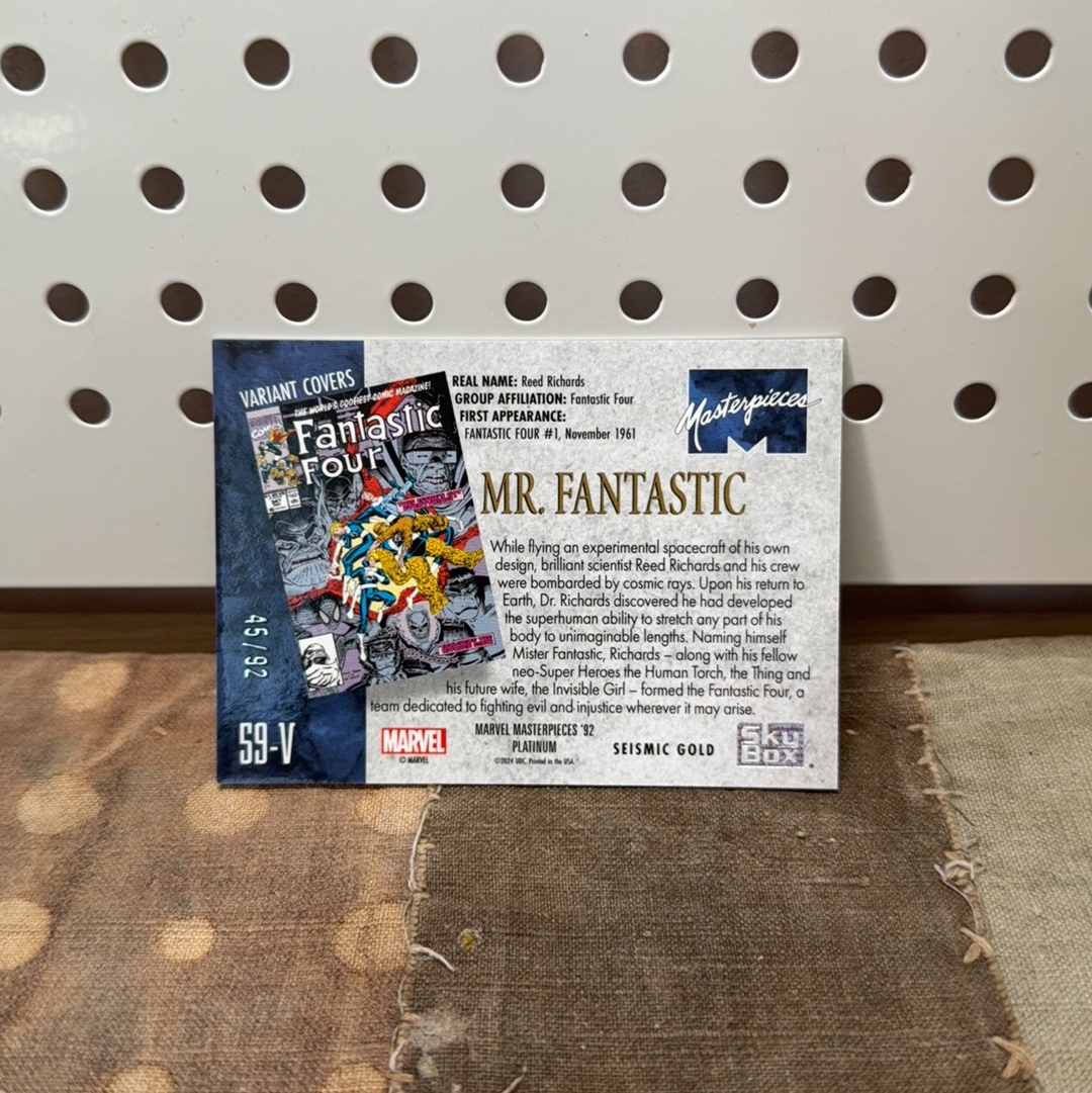 2024 SkyBox Marvel (MCU) 漫威 masterpieces 92 Platinum 92 白金 大师复刻 箱配 金脉冲 45/92 变体 神奇先生 Mr.Fantactic