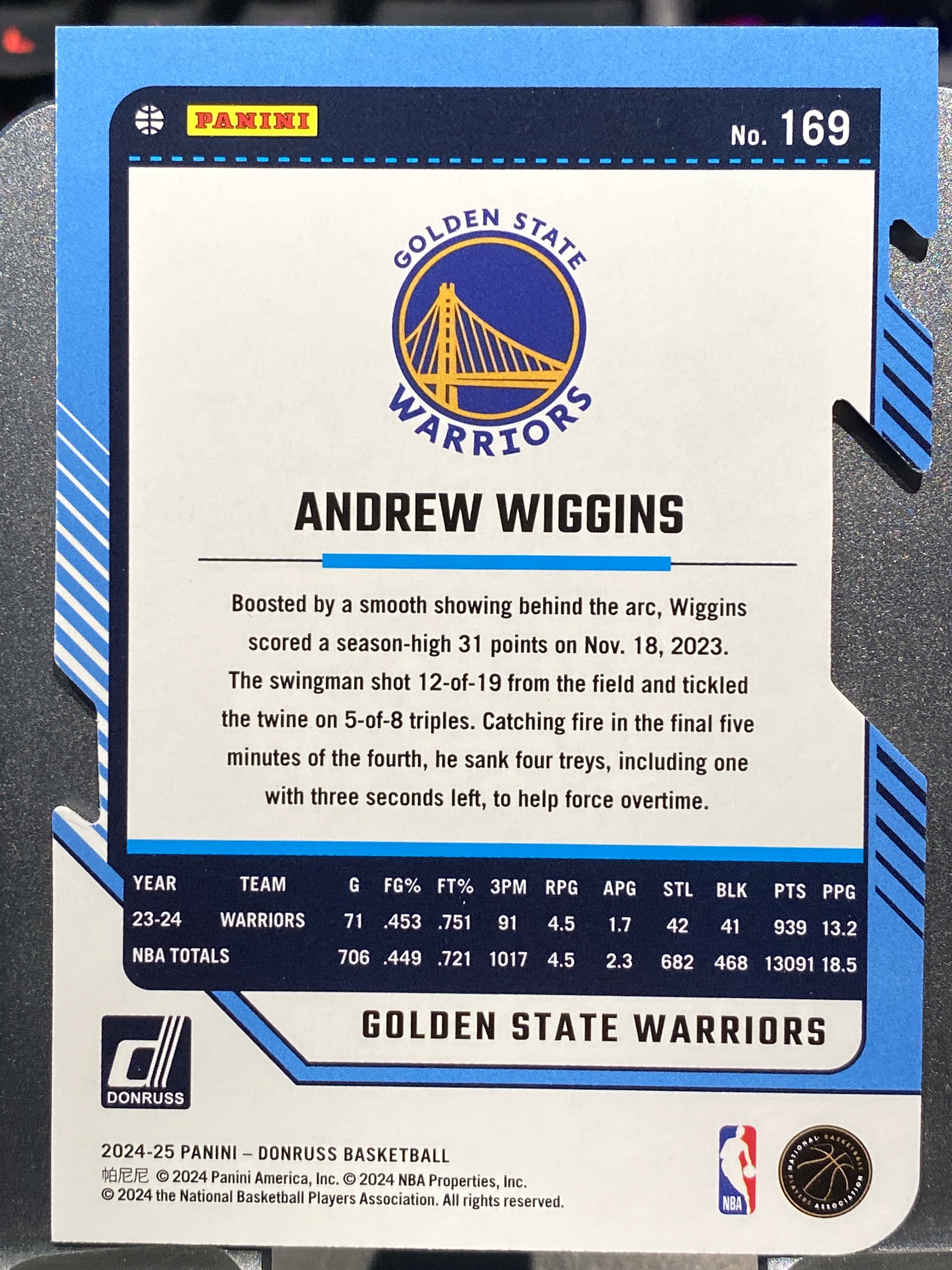 2024-25 【靓星代拍】 Donruss Andrew Wiggins 杜蕾斯 16/25编异形低编 安德鲁维金斯 勇士 银折 卡品如图 专收凑套必备 #Lx